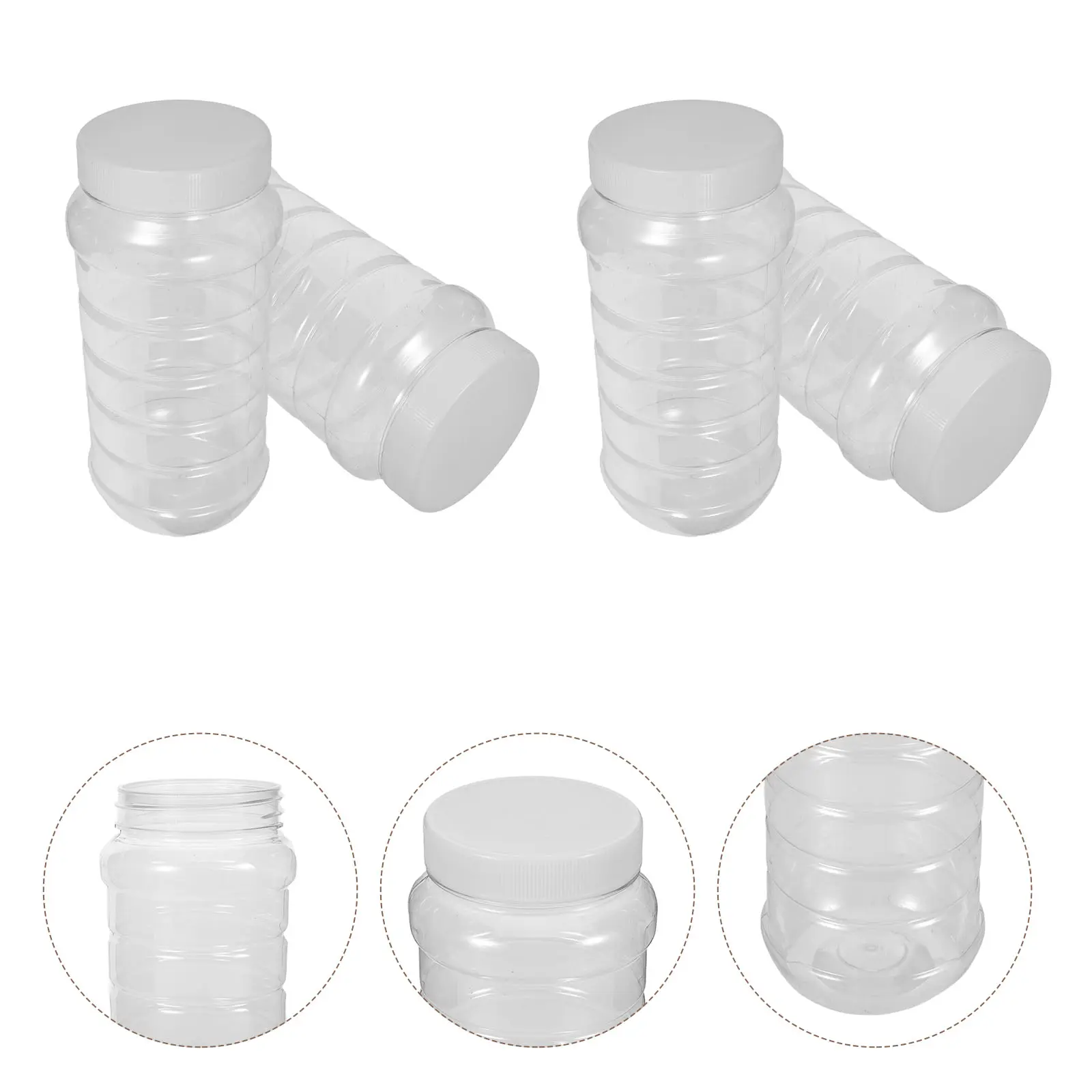 10pcs Honey Storage Jars Transparent Leak-Proof Plastic Foodgrade Dispenser Containers With Lids For Syrup Refillable Empty
