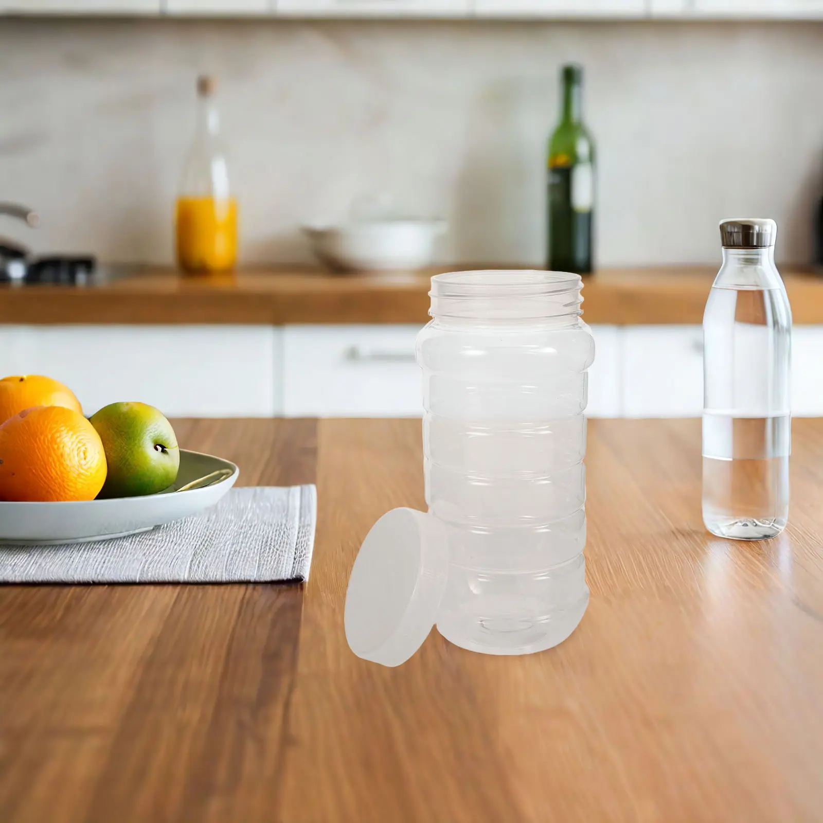 10pcs Honey Storage Jars Transparent Leak-Proof Plastic Foodgrade Dispenser Containers With Lids For Syrup Refillable Empty