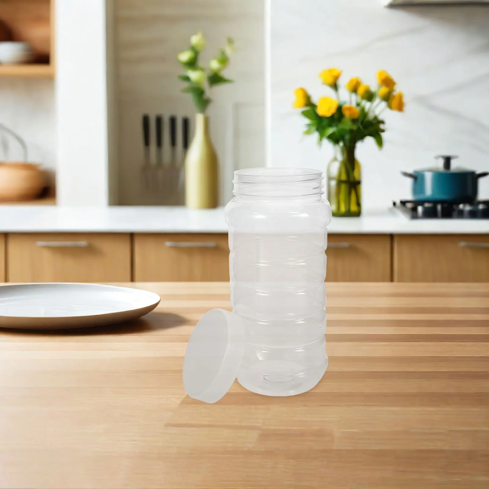 10pcs Honey Storage Jars Transparent Leak-Proof Plastic Foodgrade Dispenser Containers With Lids For Syrup Refillable Empty