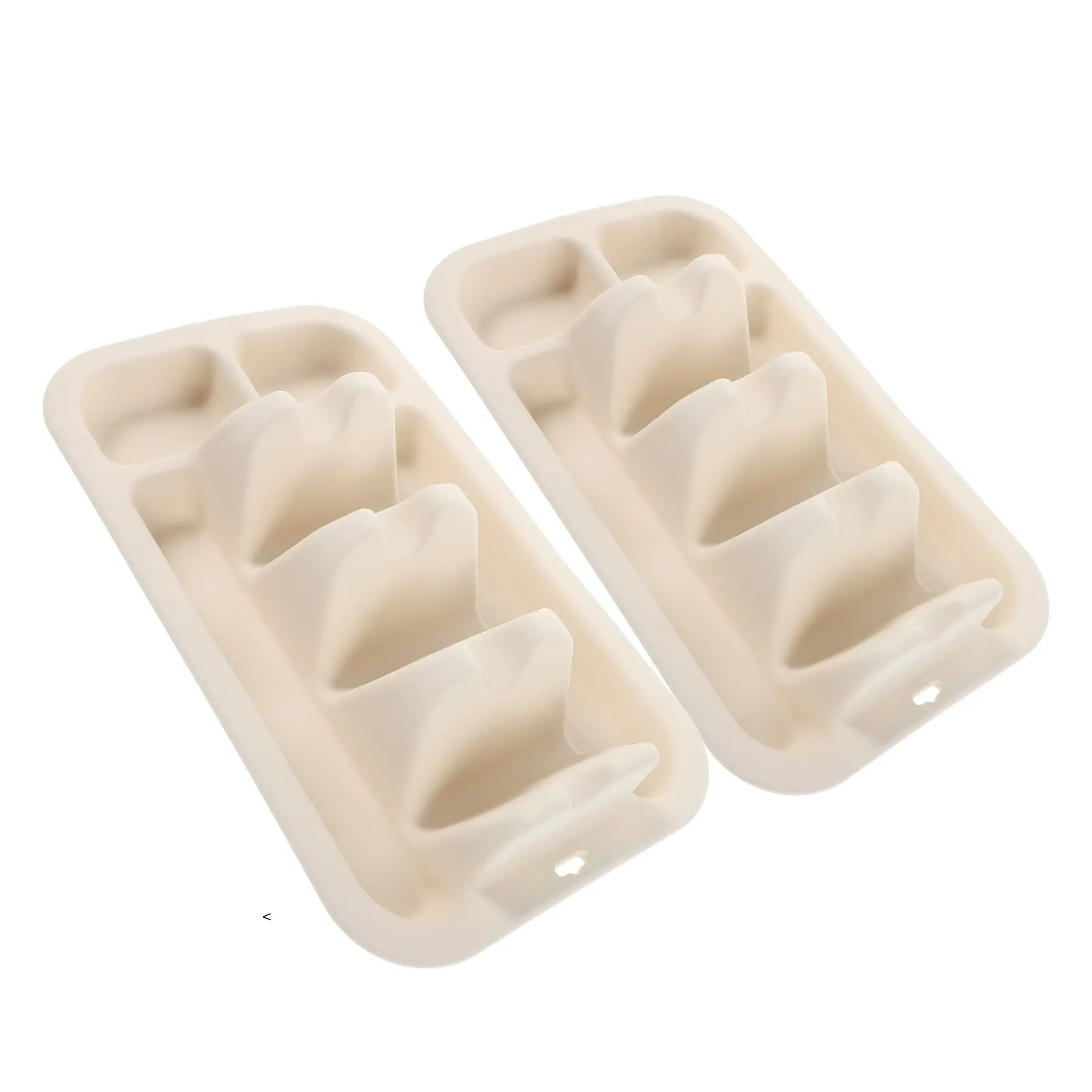 2pcs Silicone Tray Heat Resistant Divided Dish Antislip Base Microwave Oven Safe Corn Tortilla Plate Taco Serving Platter Food
