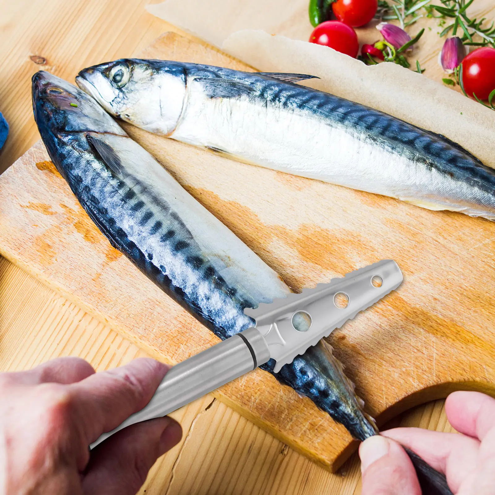 1pc Scale Scraper Premium Fish Skin Cleaner Resistant Long Handle Ergonomic Grip Light Compact Kitchen Gadgets Fish