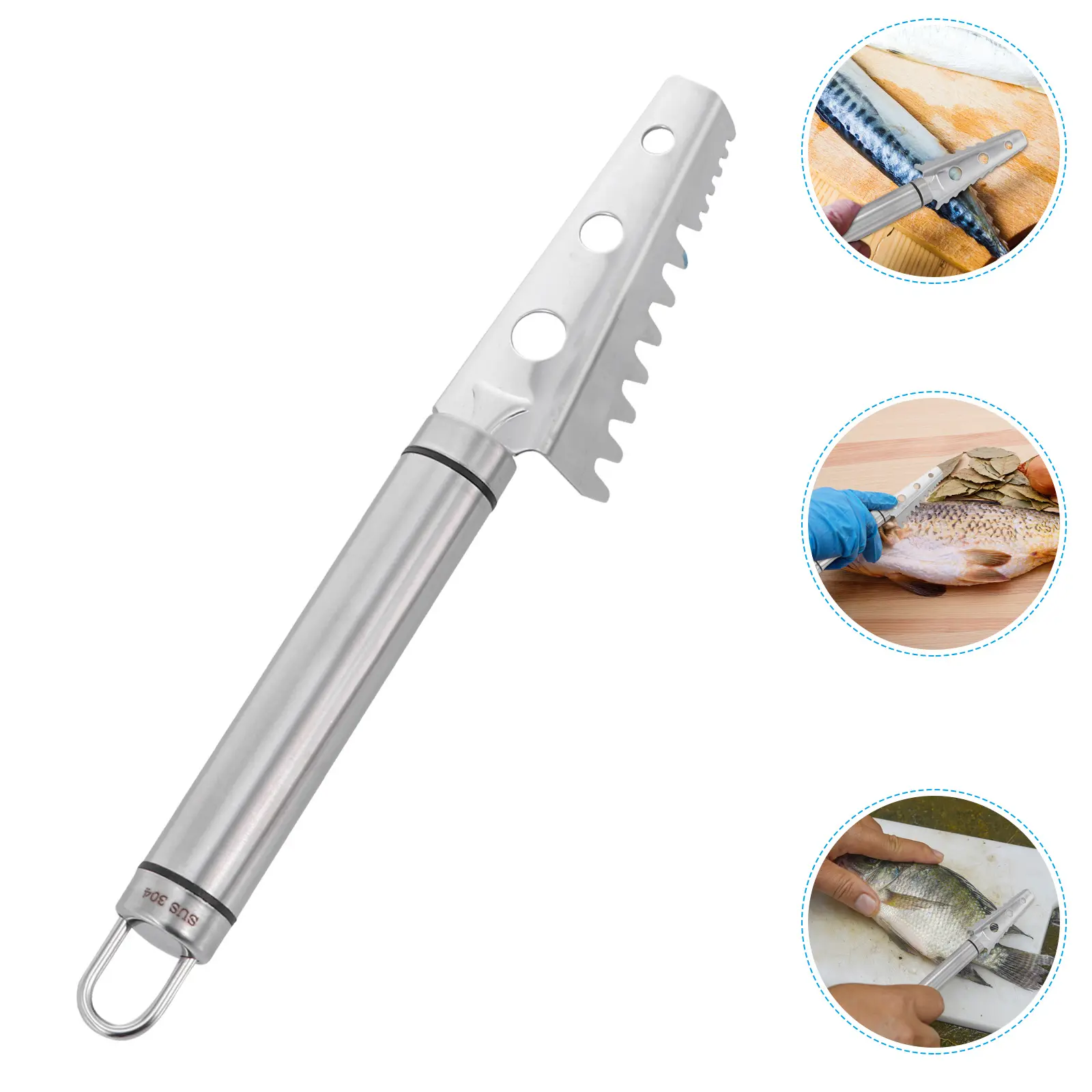 1pc Scale Scraper Premium Fish Skin Cleaner Resistant Long Handle Ergonomic Grip Light Compact Kitchen Gadgets Fish