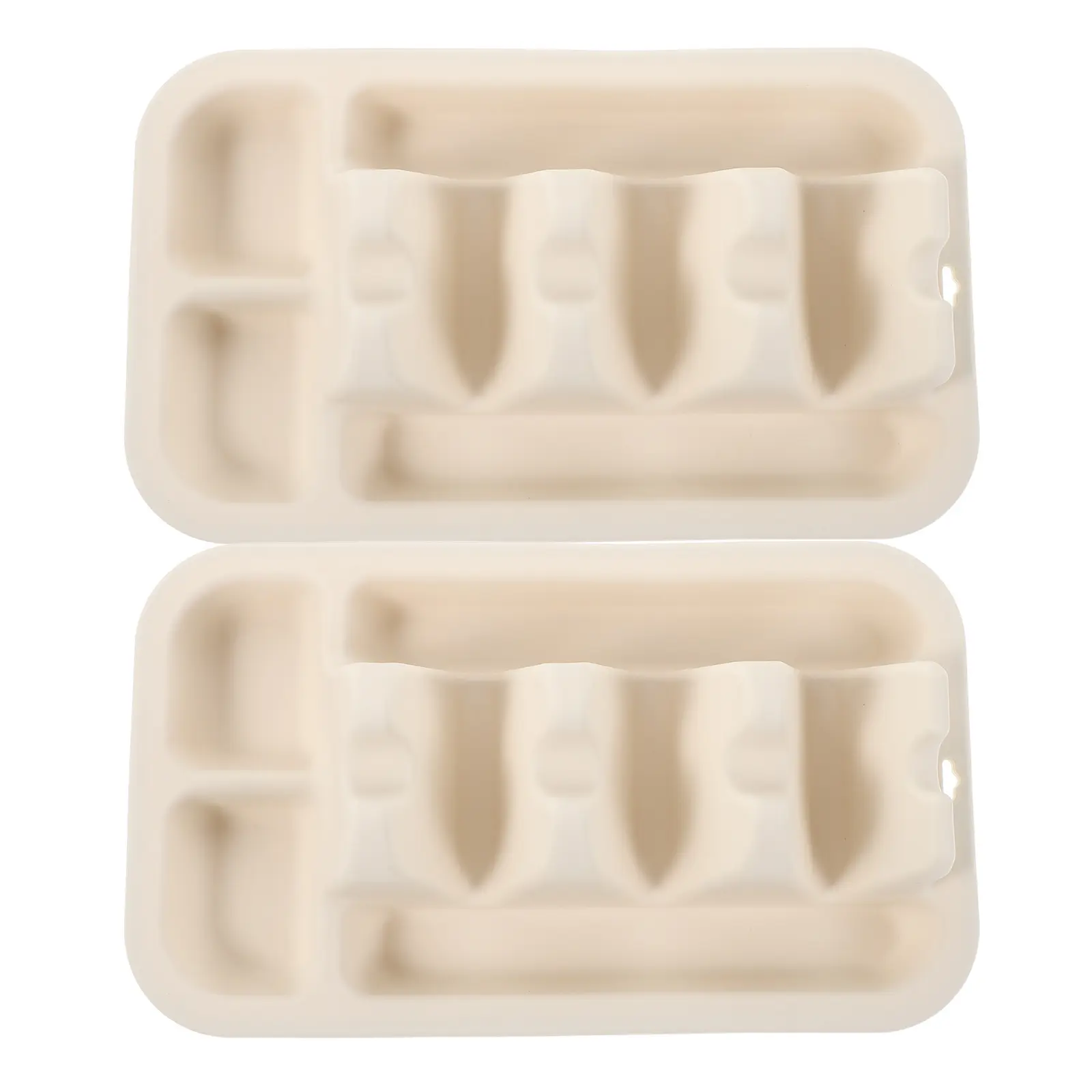 2pcs Silicone Tray Heat Resistant Divided Dish Antislip Base Microwave Oven Safe Corn Tortilla Plate Taco Serving Platter Food