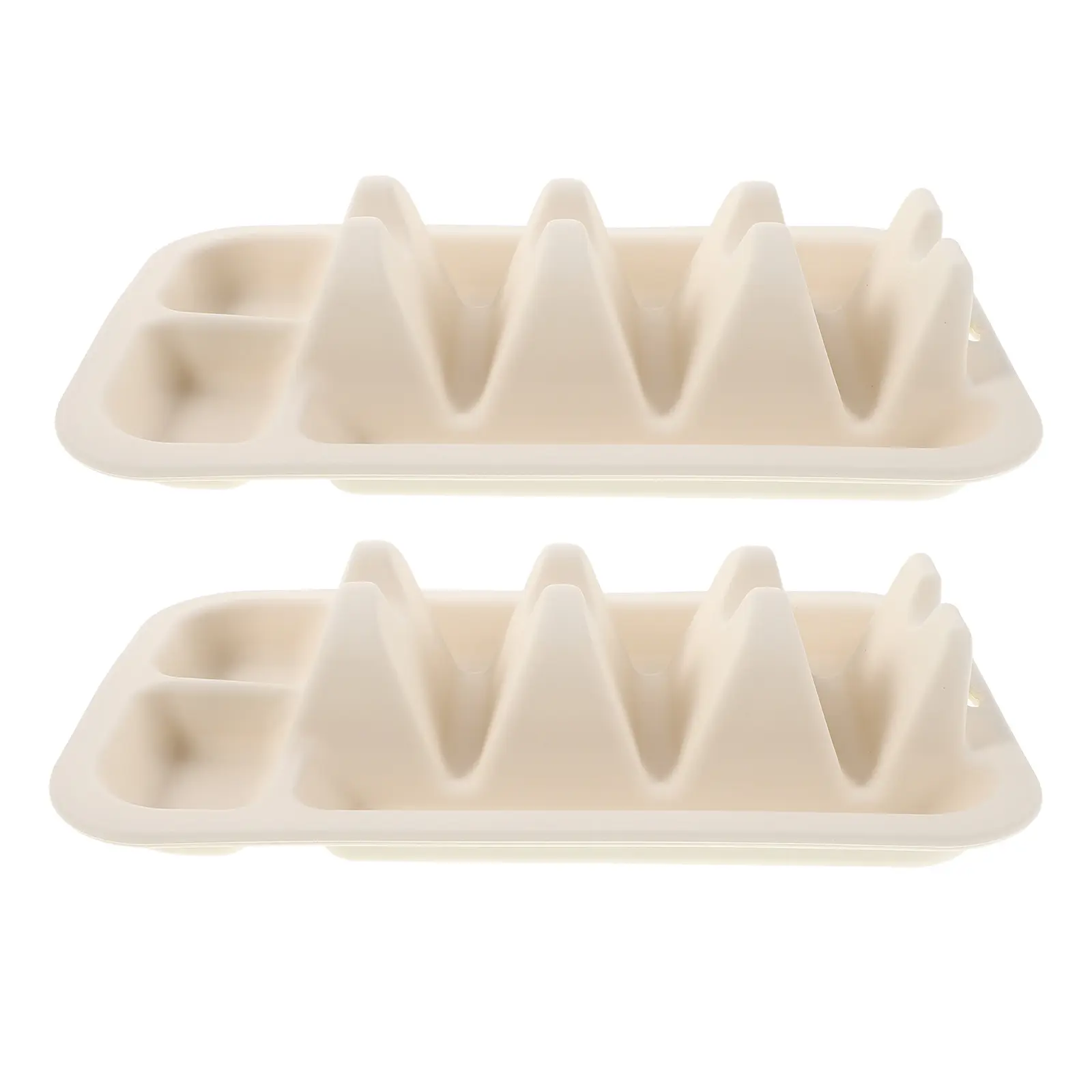 2pcs Silicone Tray Heat Resistant Divided Dish Antislip Base Microwave Oven Safe Corn Tortilla Plate Taco Serving Platter Food