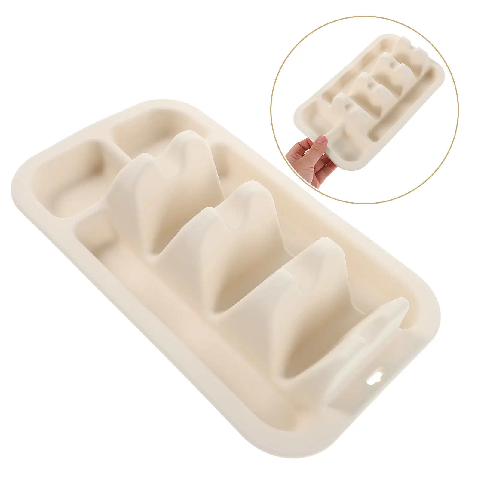 2pcs Silicone Tray Heat Resistant Divided Dish Antislip Base Microwave Oven Safe Corn Tortilla Plate Taco Serving Platter Food