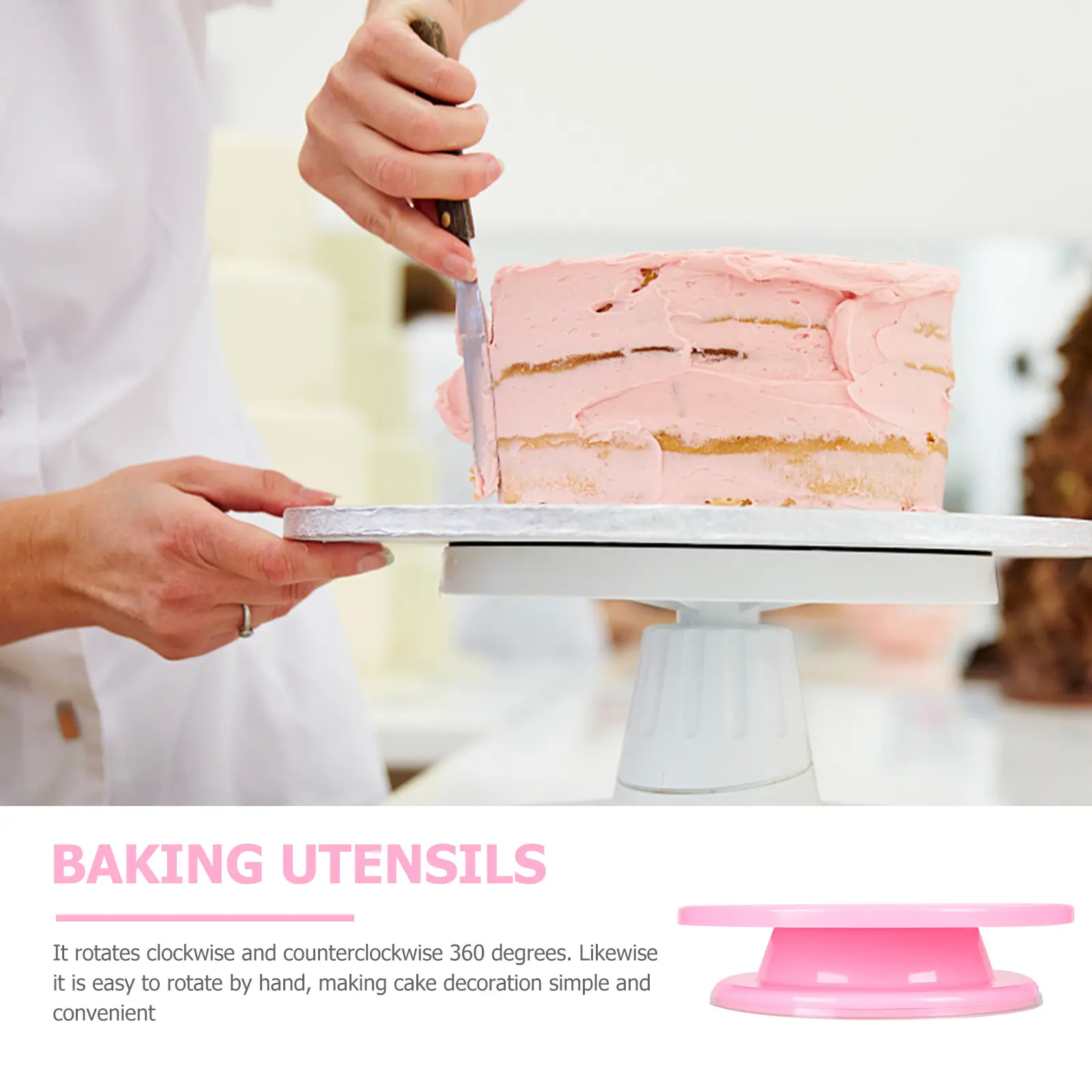 Cake Turntable For Cake Making Rotating Platform Baking Workbench Decorating Stand Diy Tool Stable Base Smooth Rotation