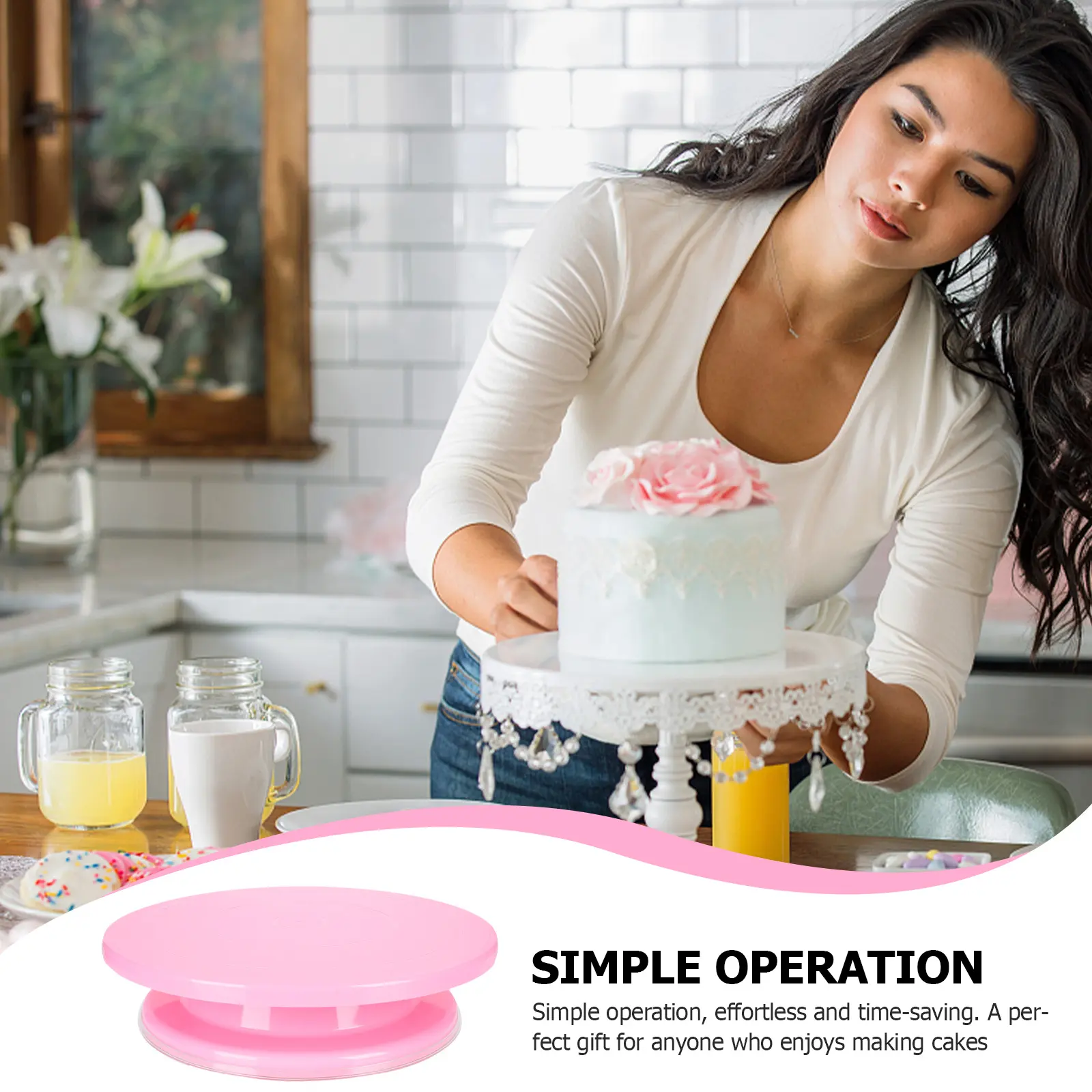 Cake Turntable For Cake Making Rotating Platform Baking Workbench Decorating Stand Diy Tool Stable Base Smooth Rotation