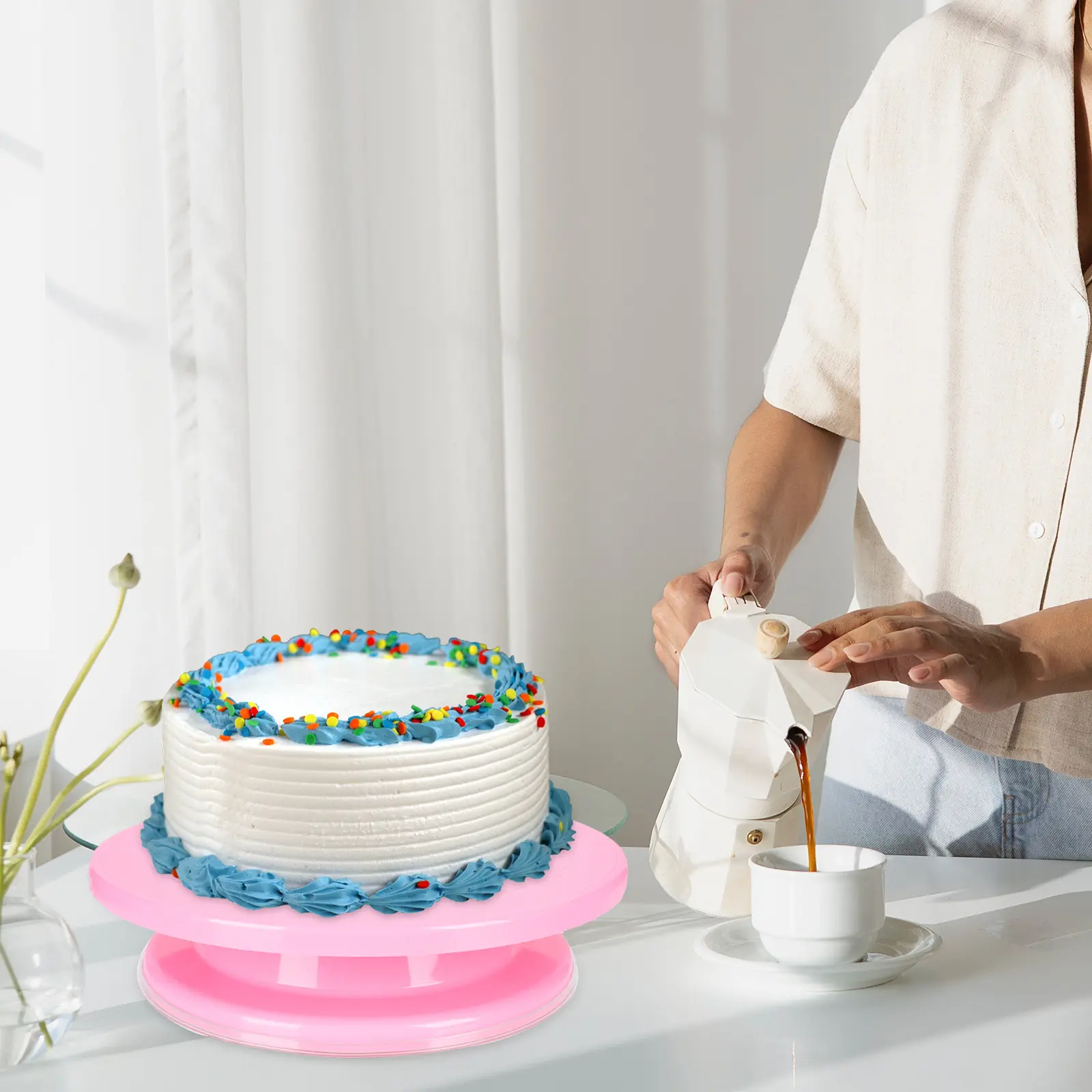 Cake Turntable For Cake Making Rotating Platform Baking Workbench Decorating Stand Diy Tool Stable Base Smooth Rotation
