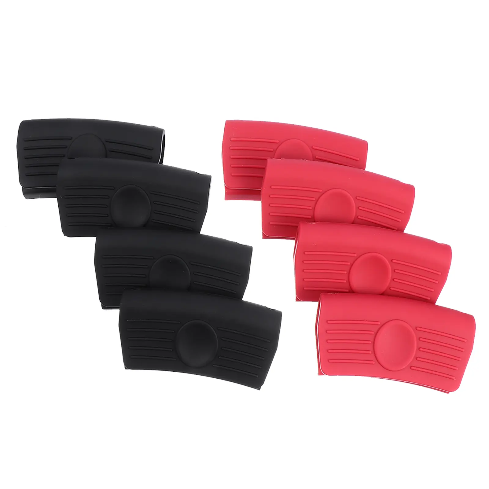 Silicone Pot Ear Clips Heat Resistant Holder Red Black Grip Handle Sleeve Scald Proof General Size for Pans