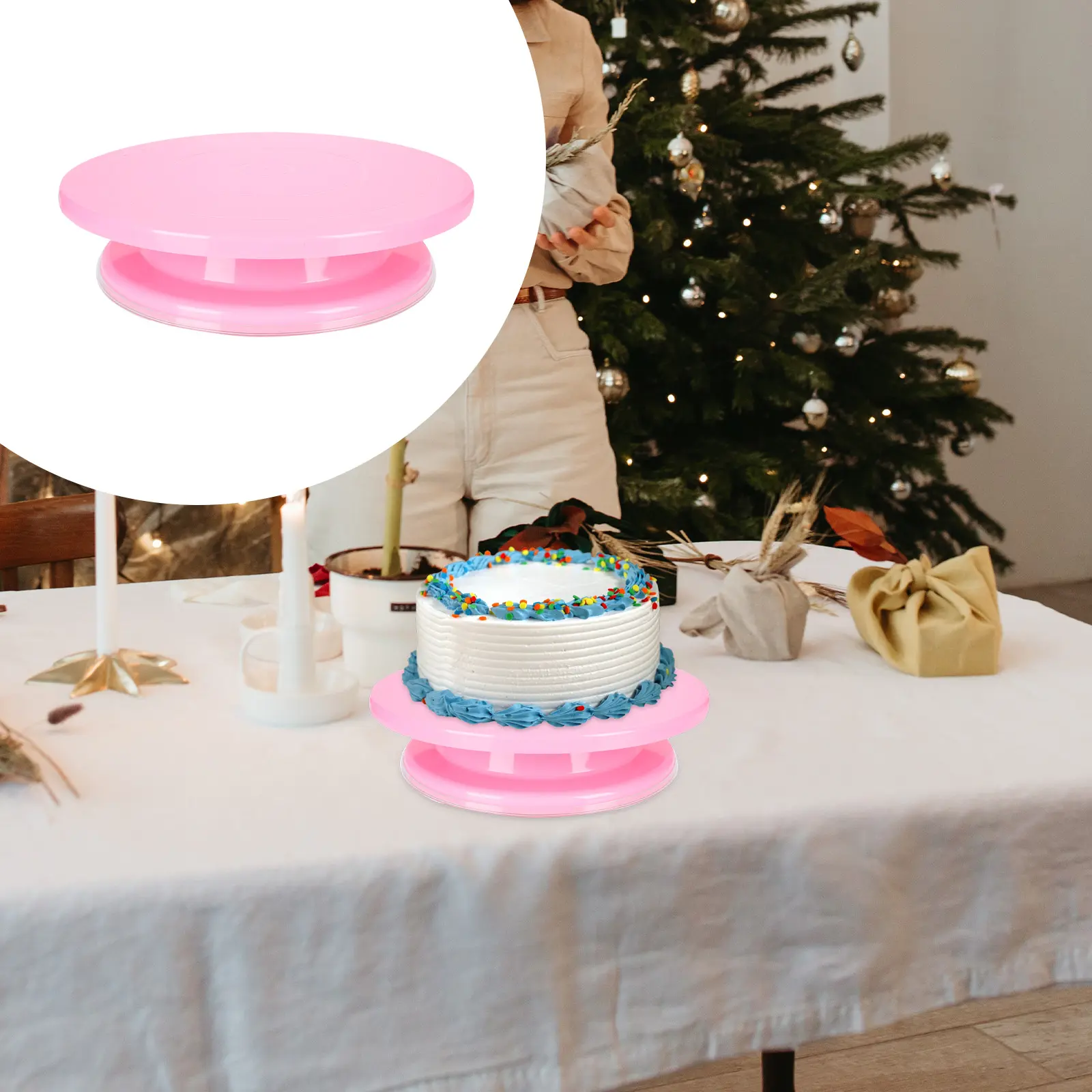 Cake Turntable For Cake Making Rotating Platform Baking Workbench Decorating Stand Diy Tool Stable Base Smooth Rotation