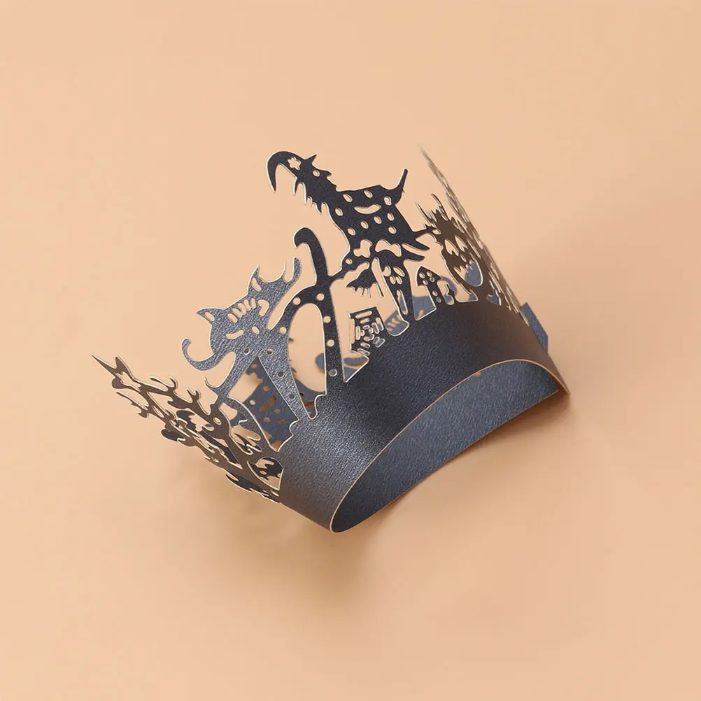 100 Pcs Lace Paper Holder Hollow Black Wrappers For Cupcakes Halloween Birthday Party Cake Wraps Birthday Party Supplies