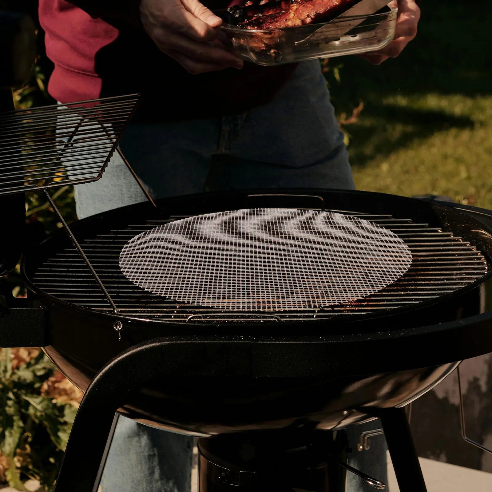 2pcs Net Outdoor Barbecue Grill Mesh Mat Grill Mat Non Stick Mesh Pad Cuttable Reusable Easy Clean BBQ Food Accessories
