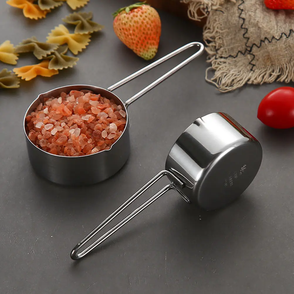 Stainless Steel Measuring Spoons Set Baking Kitchen Coffee Scoop Spoon Small Easy Storage Reusable Multifunctional Metric Table