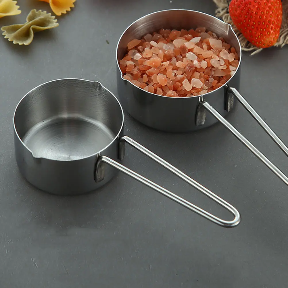 Stainless Steel Measuring Spoons Set Baking Kitchen Coffee Scoop Spoon Small Easy Storage Reusable Multifunctional Metric Table