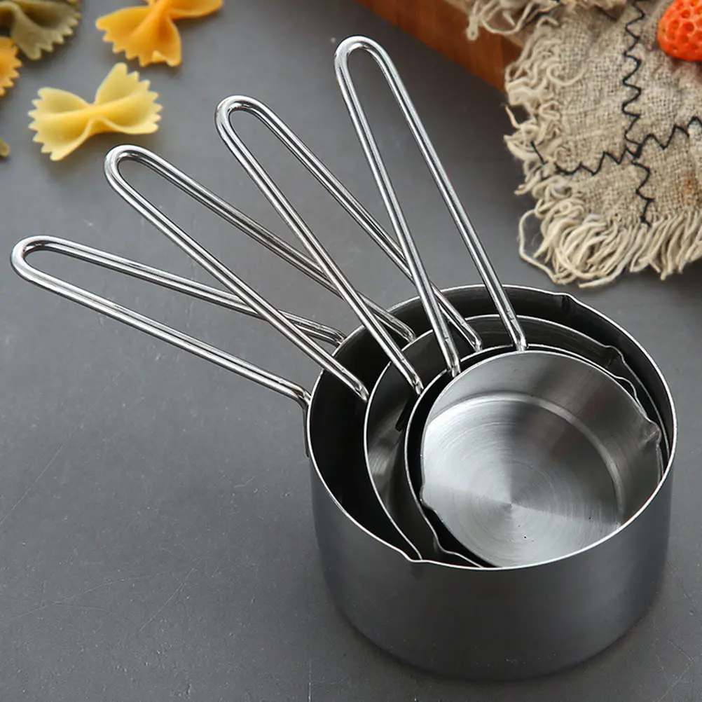Stainless Steel Measuring Spoons Set Baking Kitchen Coffee Scoop Spoon Small Easy Storage Reusable Multifunctional Metric Table
