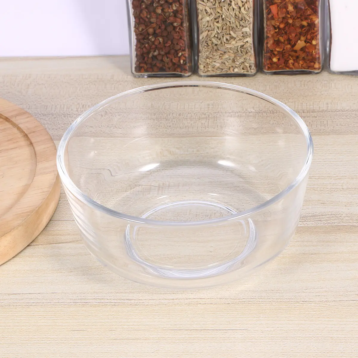 1pc Clear Glass Bowl Set Salad Dessert Fruit Serving Bowls Bpa-Free Elegant Tableware For Weddings Parties Catering