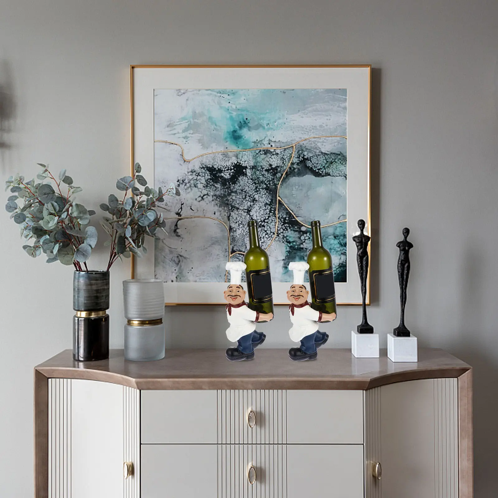 1pc Sturdy Resin Wine Rack Holder Decorative Storage Shelf For Home Bar Hotel Party Creative Wine Bottle Stand Elegant
