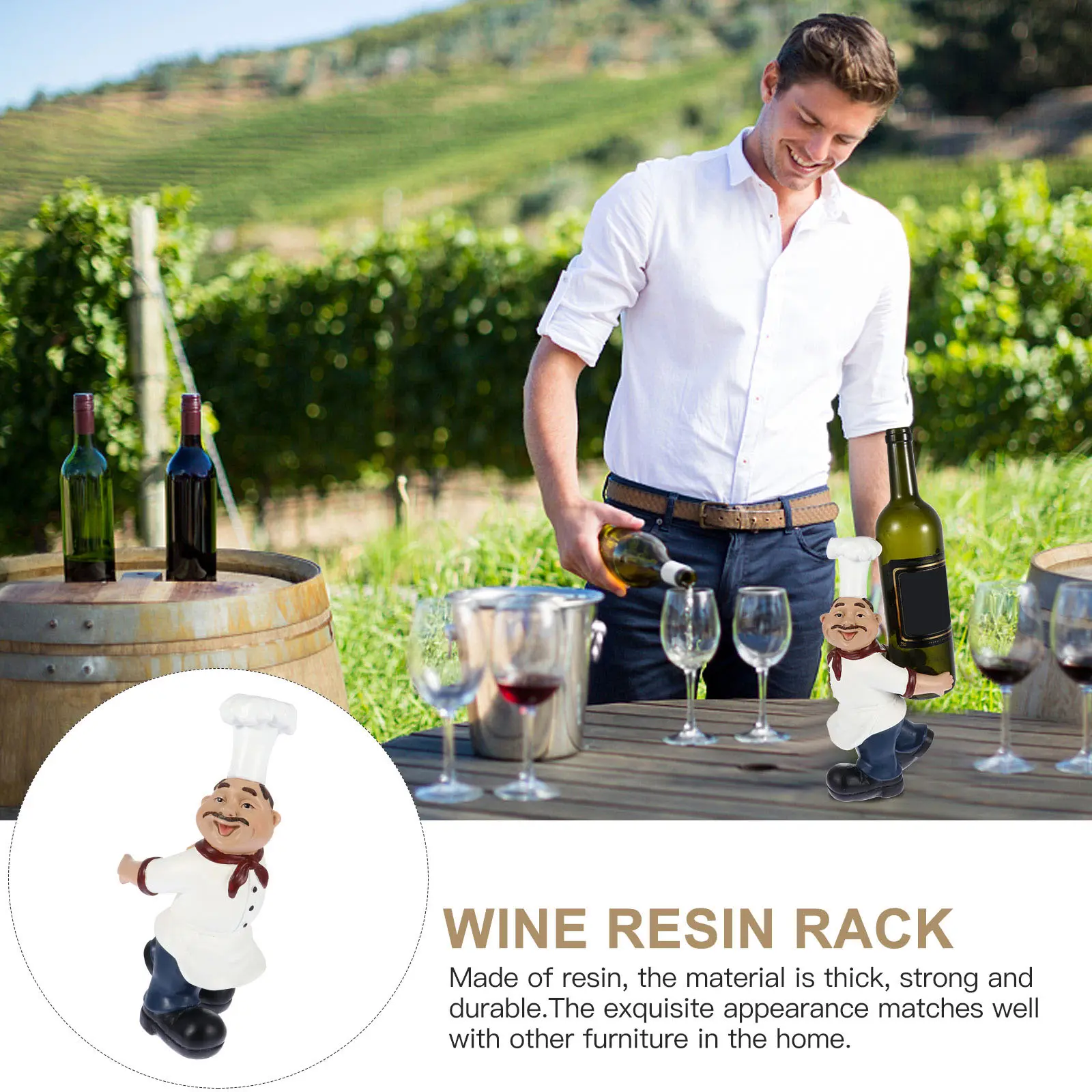 1pc Sturdy Resin Wine Rack Holder Decorative Storage Shelf For Home Bar Hotel Party Creative Wine Bottle Stand Elegant