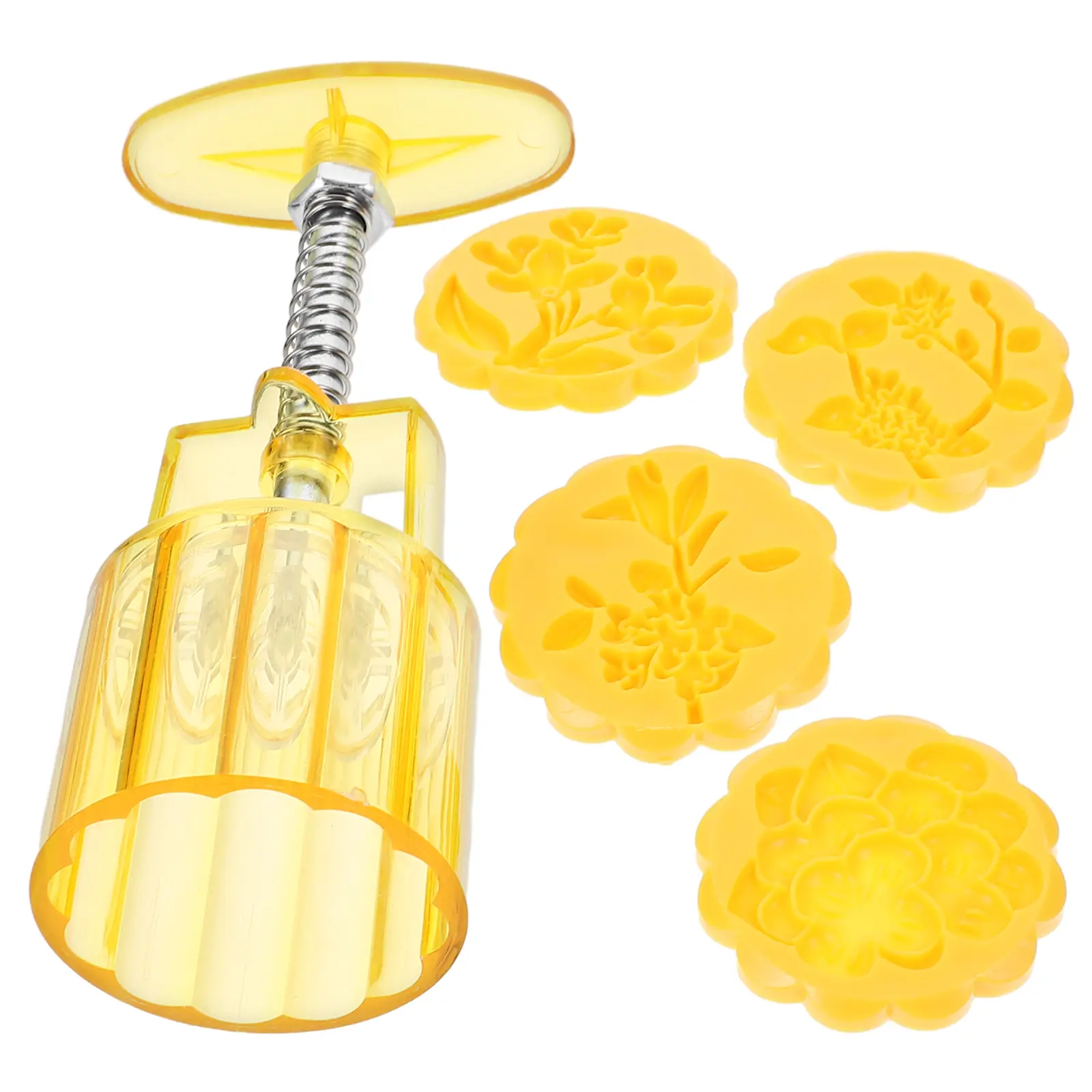 1 set Diy Moon Cake Molds Flower Shaped Baking Mold Press Maker Stamps For Mid-Autumn Festival Dessert Green Bean