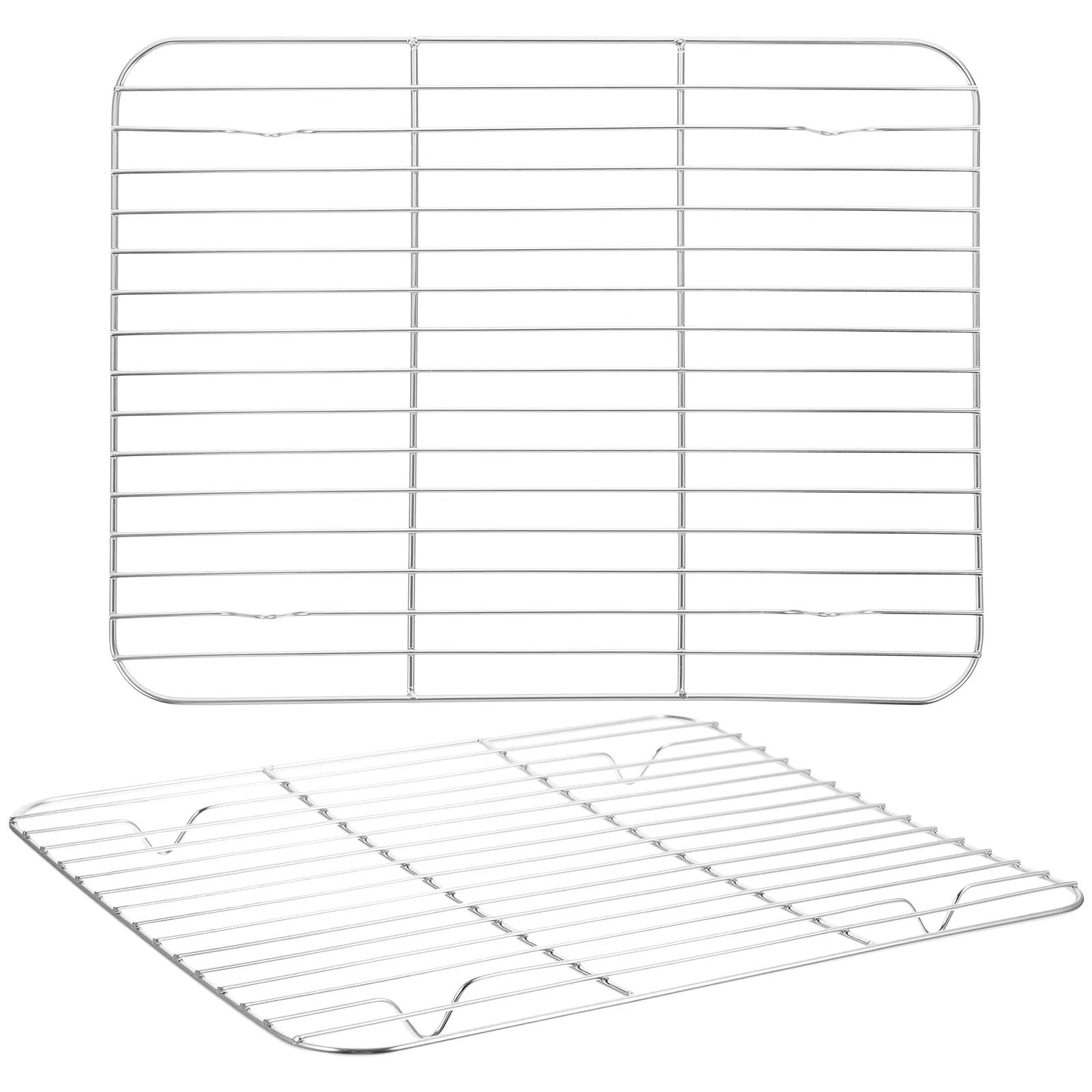 2pcs Stainless Steel Baking Rack Cooling Grid 30x23cm Wire Grill Roasting Bread Drying Oven Cooking Cookie Sheet Racks