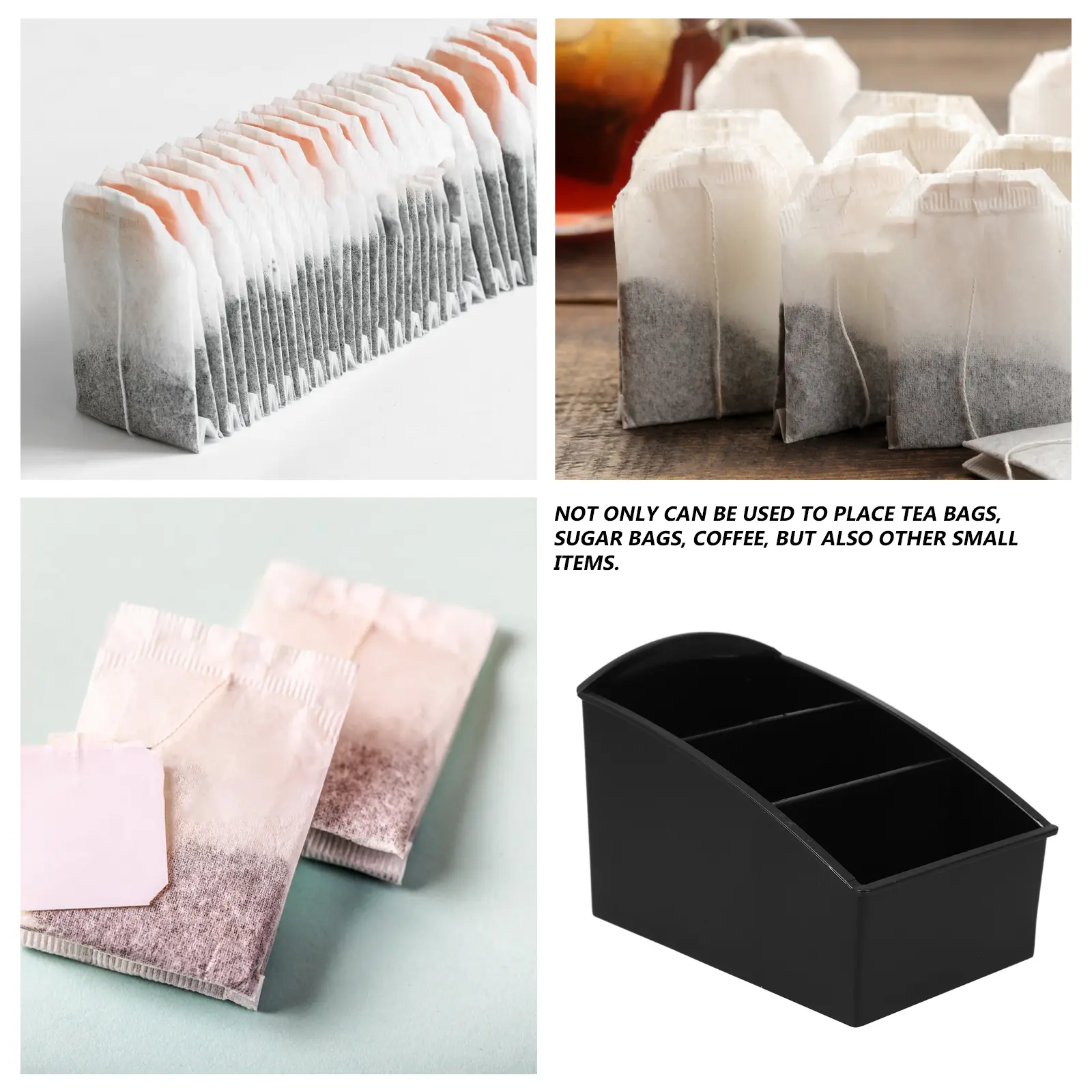 1pcs Tea Organizer Coffee Station Multi-Grids Desktop Sugar Packet Holder Storage Box For Kitchen Cabinet Counter Tea Bag Boxes