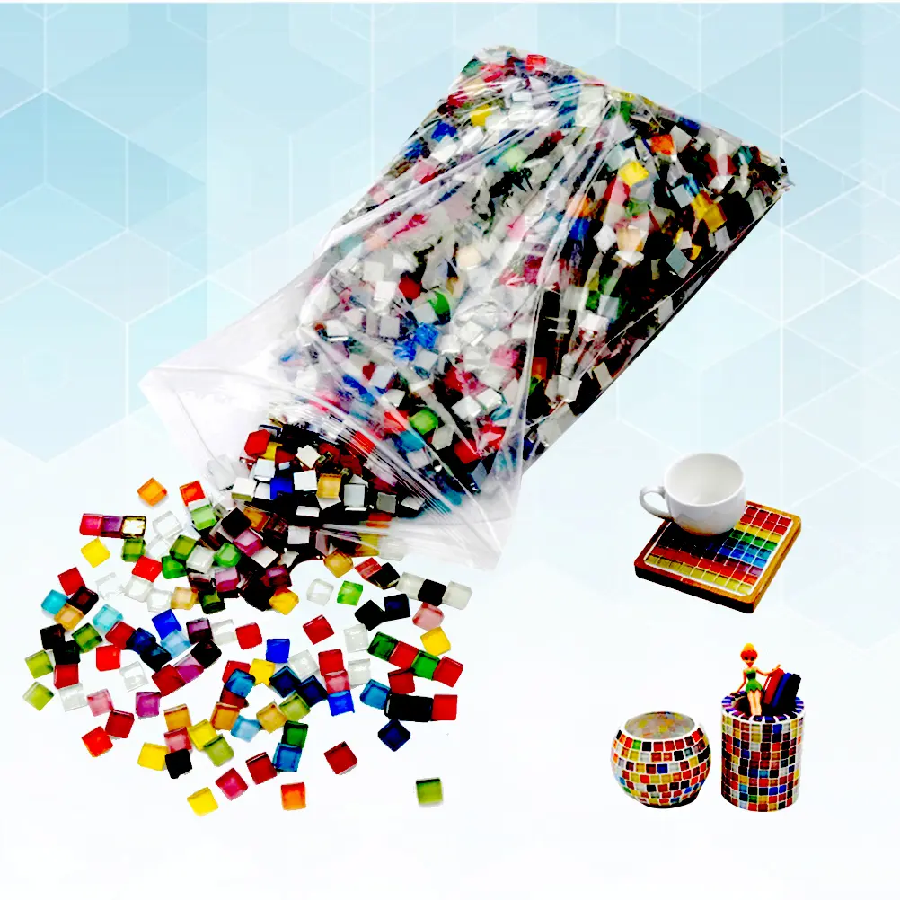 200pcs Square Plastic Mosaic Cubes Diy Decorative Craft Supplies For Frames Cups Lamps Vases Handmade Projects Creative Gift