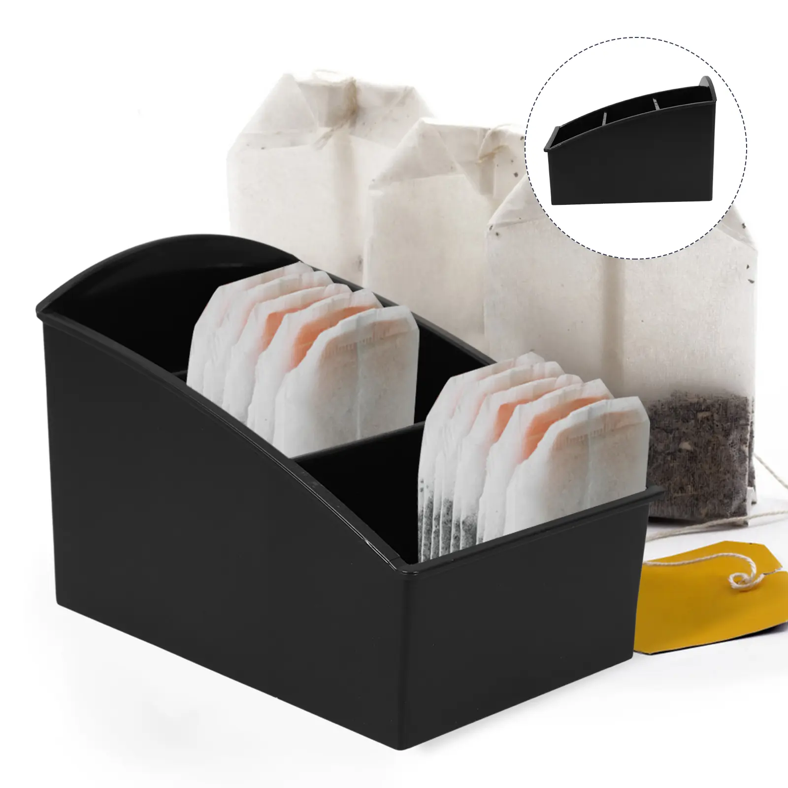 1pcs Tea Organizer Coffee Station Multi-Grids Desktop Sugar Packet Holder Storage Box For Kitchen Cabinet Counter Tea Bag Boxes