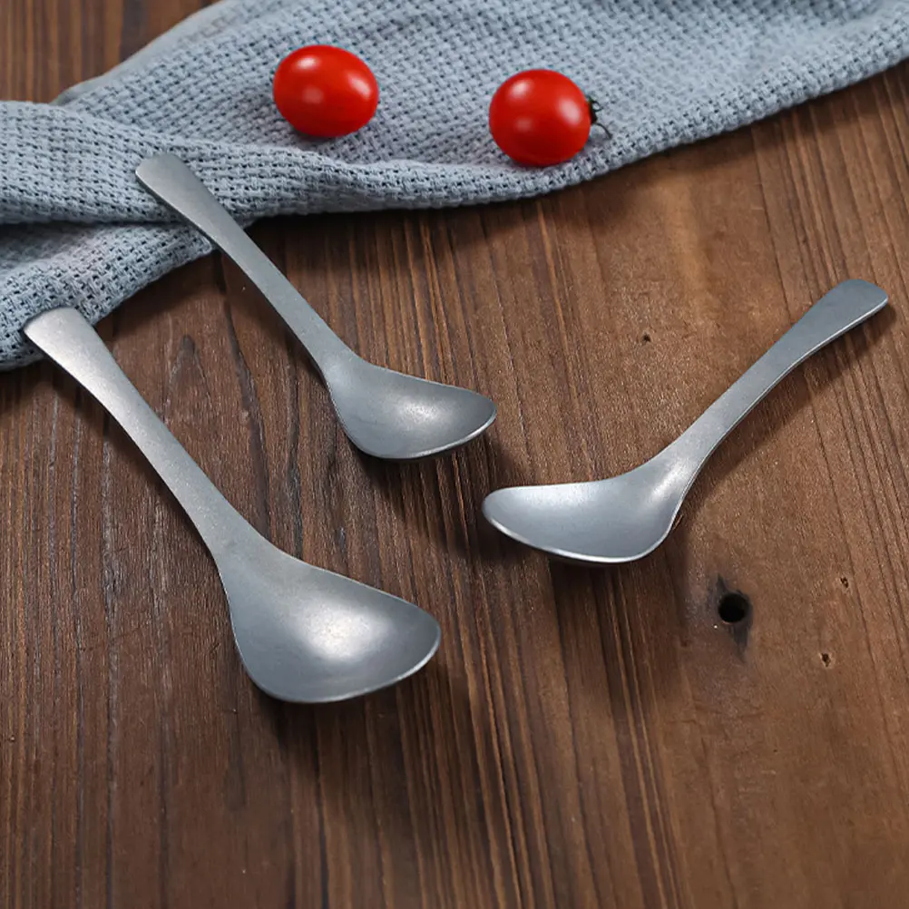 2pcs Stainless Steel Serving Watermelon Spoons Retro Dessert Soup Spoon Long Handle Porridge Spoon Kitchen Utensils