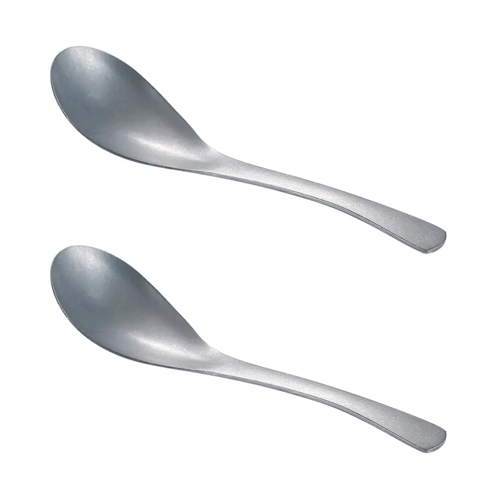 2pcs Stainless Steel Serving Watermelon Spoons Retro Dessert Soup Spoon Long Handle Porridge Spoon Kitchen Utensils