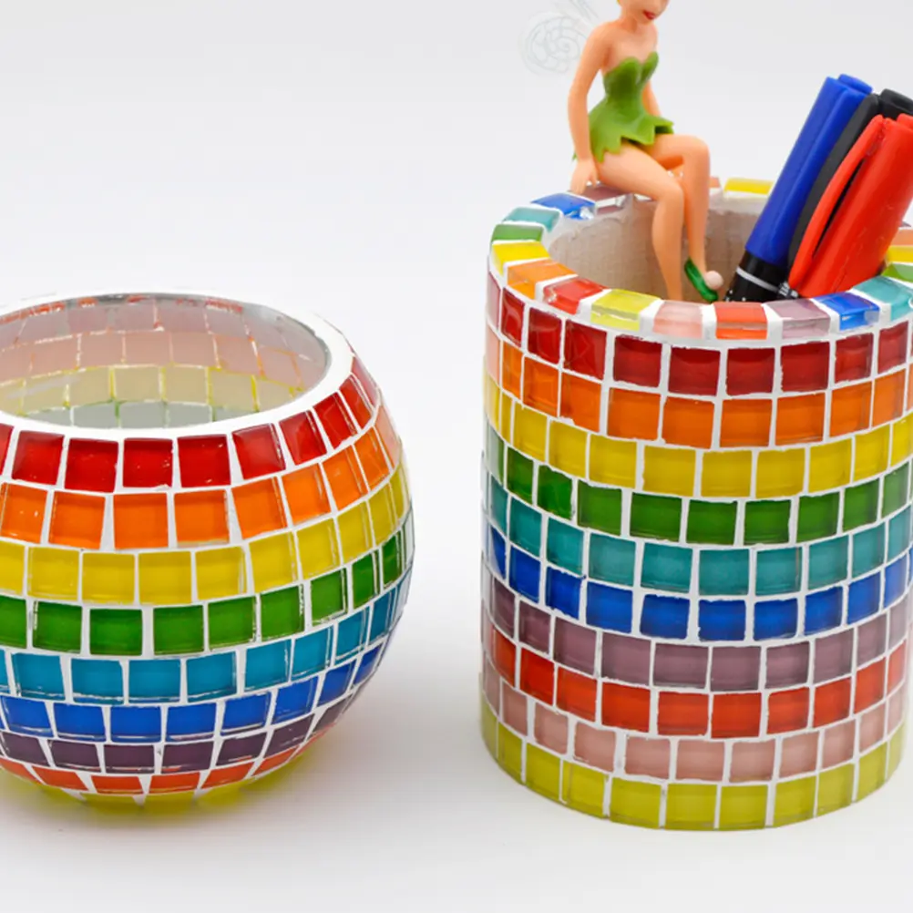 200pcs Square Plastic Mosaic Cubes Diy Decorative Craft Supplies For Frames Cups Lamps Vases Handmade Projects Creative Gift