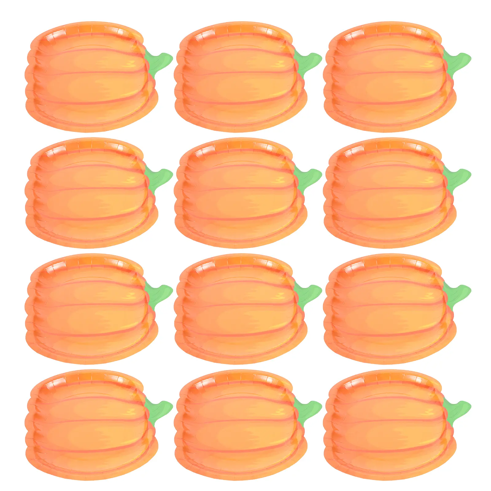 20pcs Pumpkin Shaped Paper Plates Disposable Halloween Party Supplies Delicate Cake Dessert Plates Multi-Function Dinner