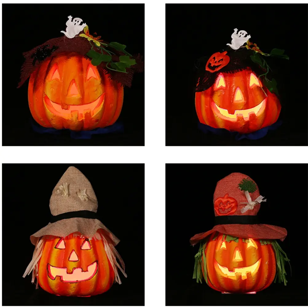 Glowing Pumpkin Lights Decor Candles Decoration Halloween Decorations Portable Lantern LED