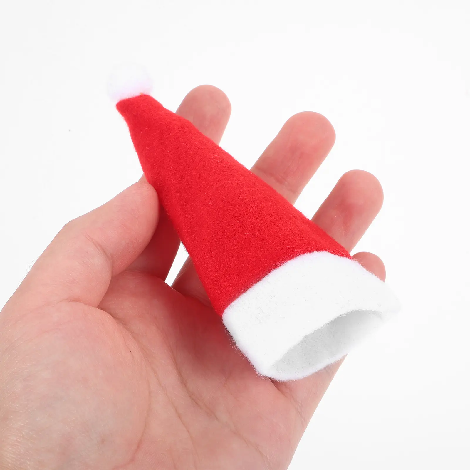 24pcs Christmas Hat Ornaments Small Santa Hats For Party Home Kitchen Wine Bottle Cover Cutlery Forks Cover Classic
