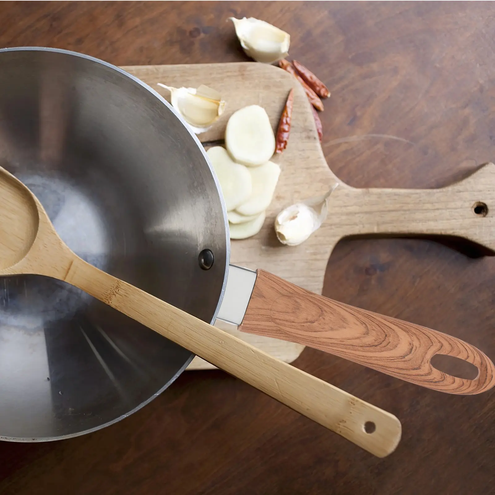 Wood Grain Milk Pot Handle Scald Proof Detachable Handles Kitchen Utensils Pan Handles Cookware Parts Stove Accessories