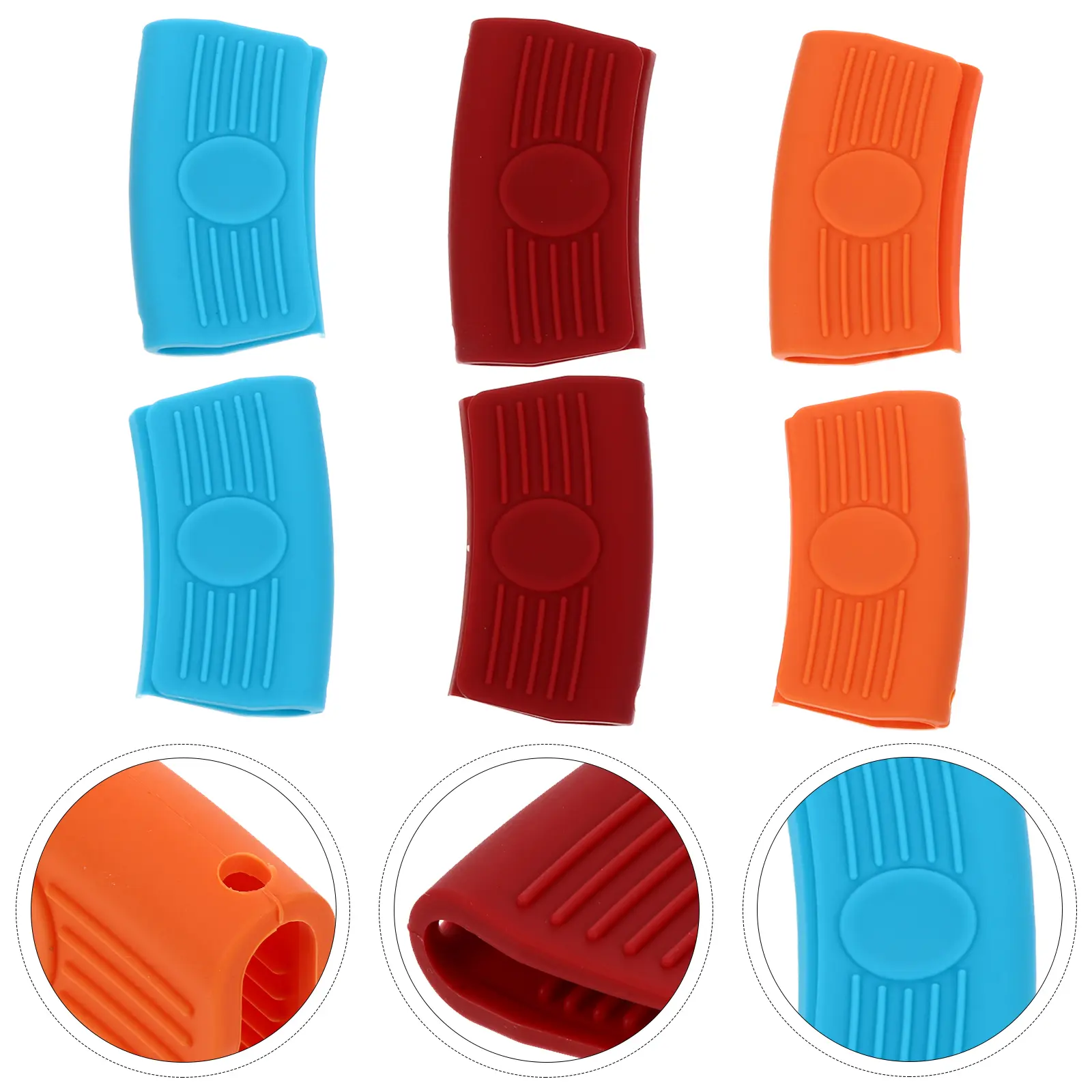 3 Pair Heat Insulated Pan Ear Clips Pot Grip Cover Hot Handle Holder For Frying Silicone Kitchen Bar Accessories