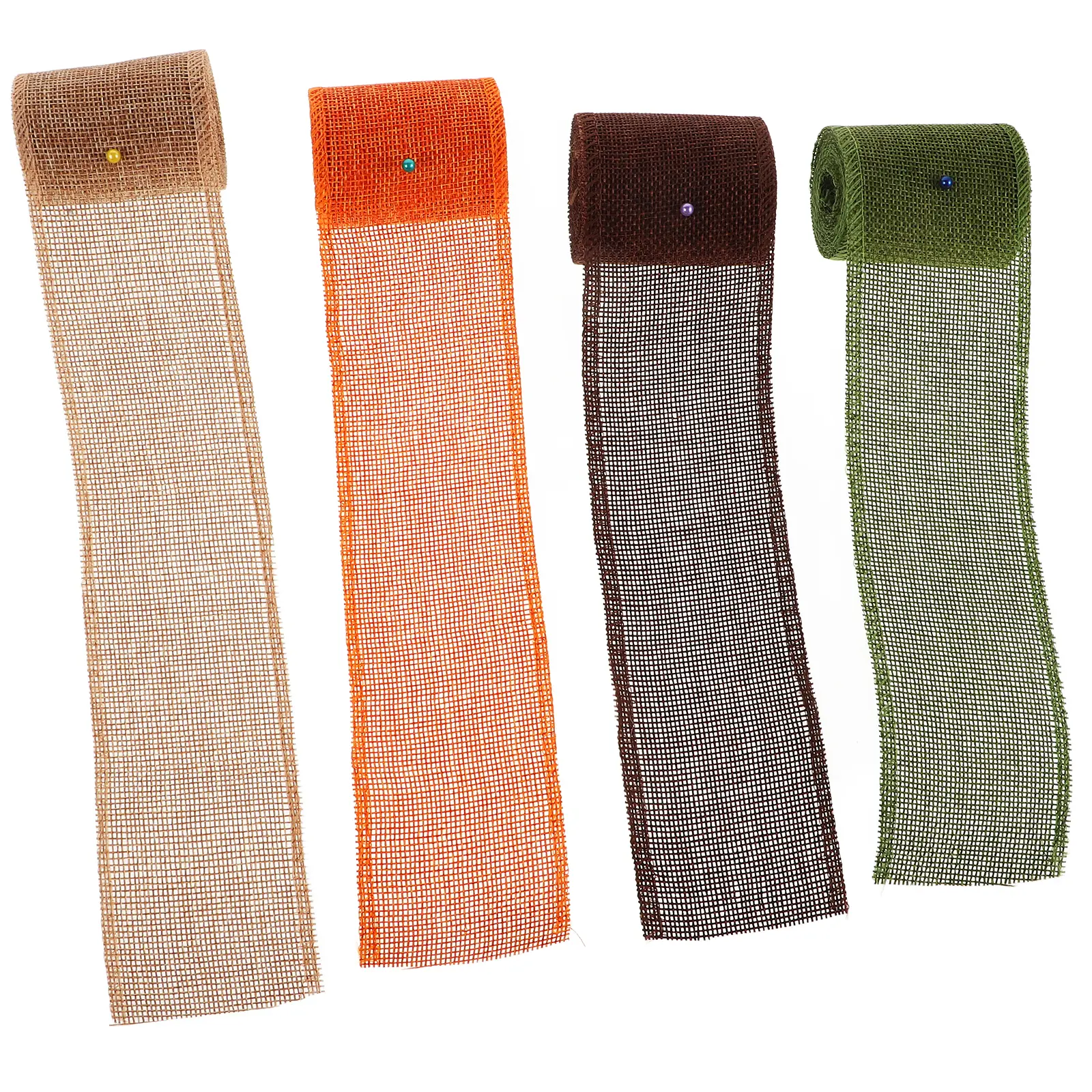 4 Rolls Decorative Ribbon Linen Strips Burlap Ribbon Wedding Craft DIY Eco Friendly Material Safe Practical Art Lessons H made