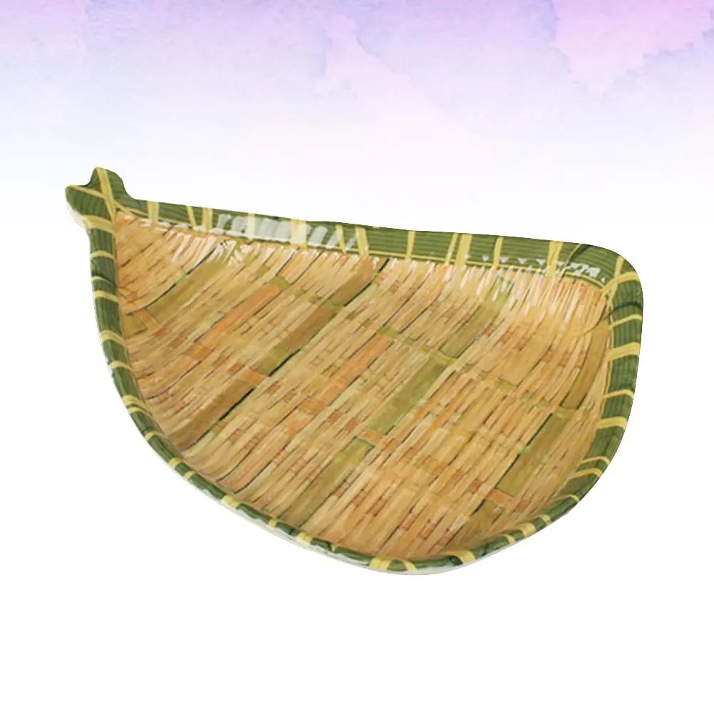 Simulated Bamboo Woven Serving Plate Chic Retro Dish Creative Design Household Snack Banquet Wedding Gift Friends Home