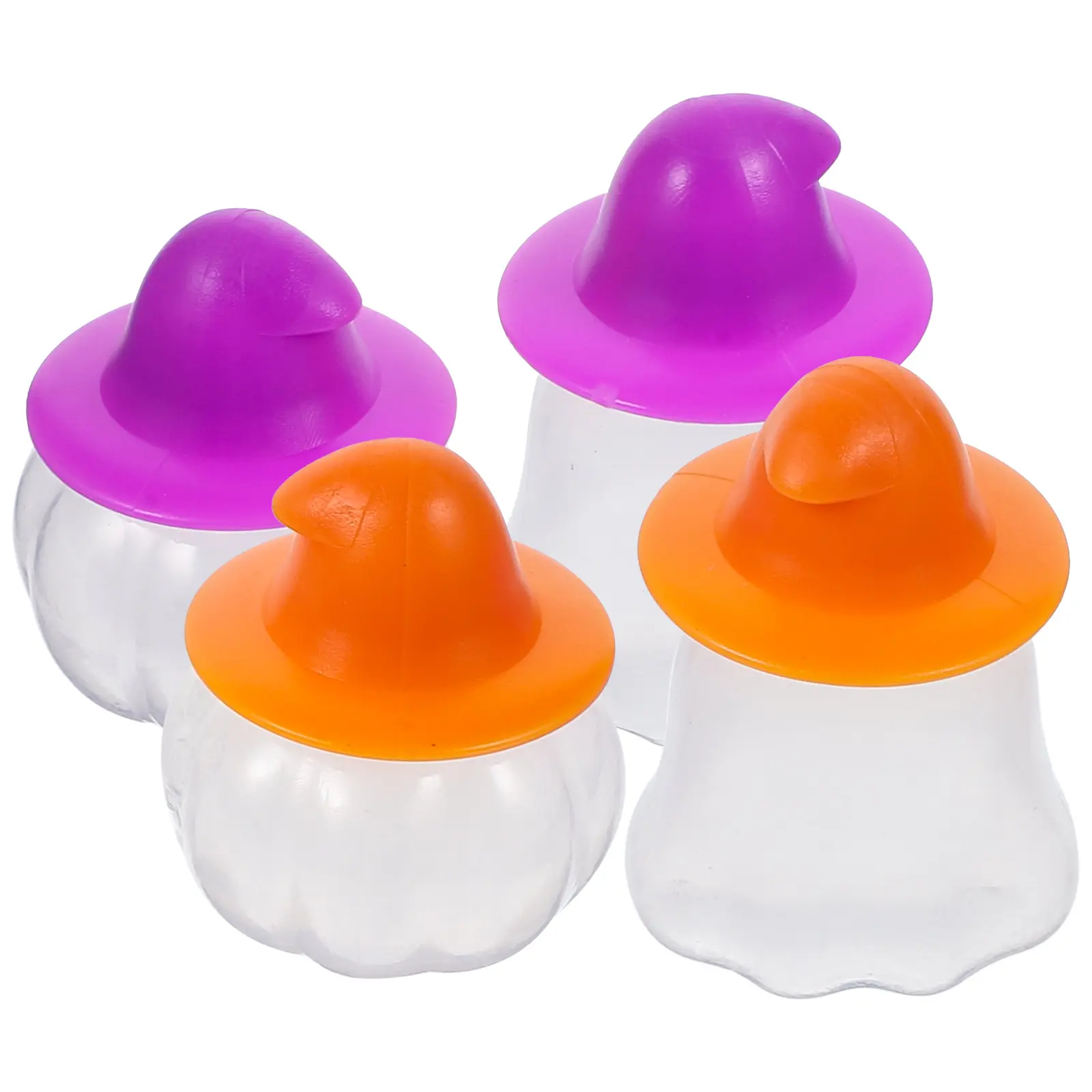 4pcs Mini Seasoning Bottles Cute Pumpkin Shape Small Food Containers Lids Kitchen Dining Restaurant Picnic Airtight Storage Box