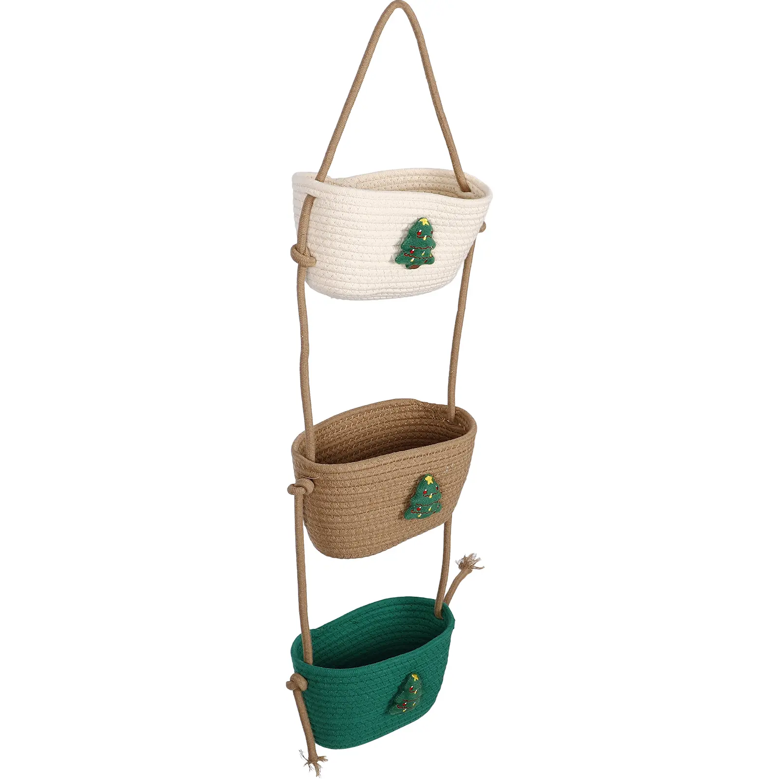 Cotton Rope Organizer Christmas Tree Hanging Basket Wall Baskets Hangable Storage