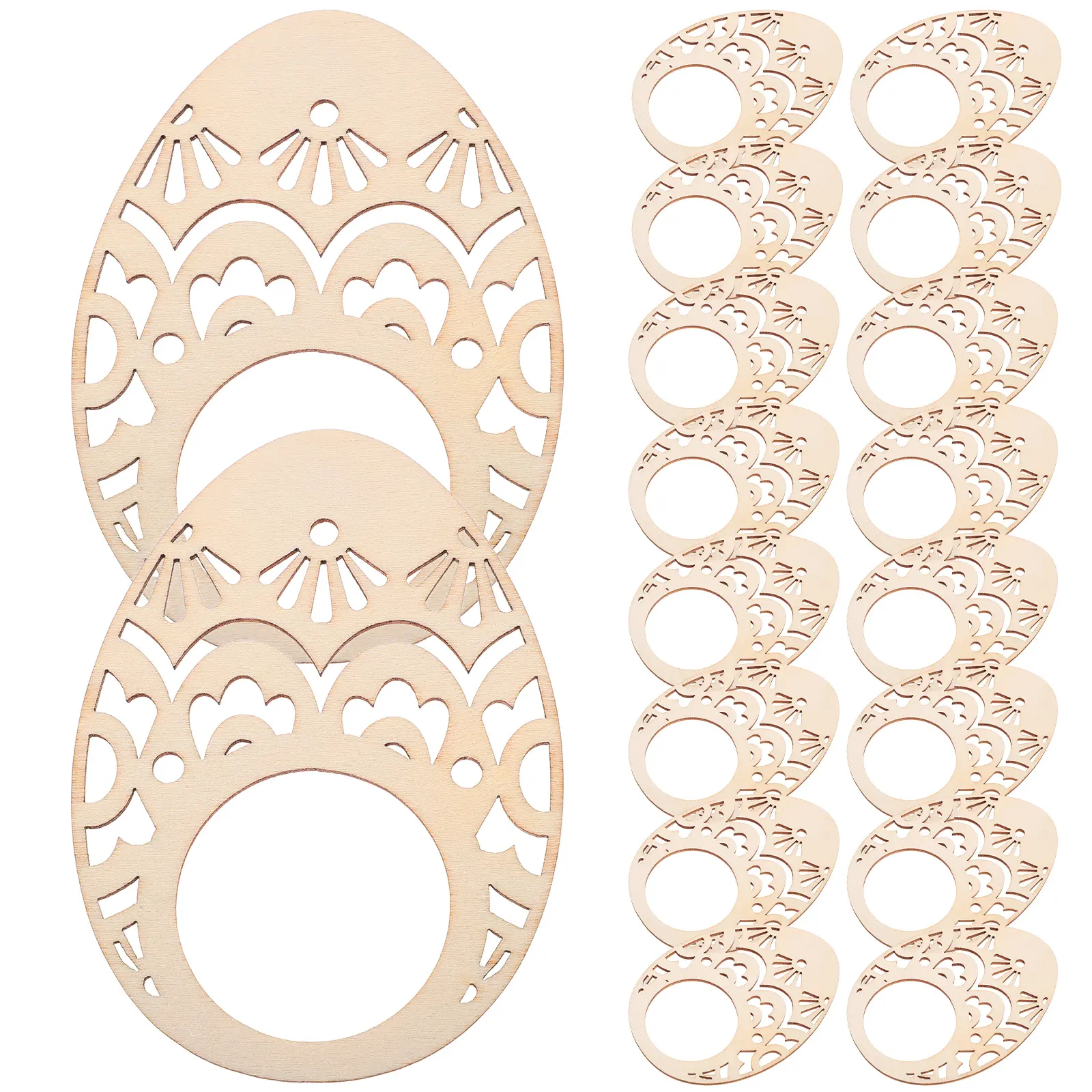 20pcs Wooden Rings Smooth Sturdy Surface Exquisite Holders For Wedding Easter Holiday Party Home Restaurant Banquet Table