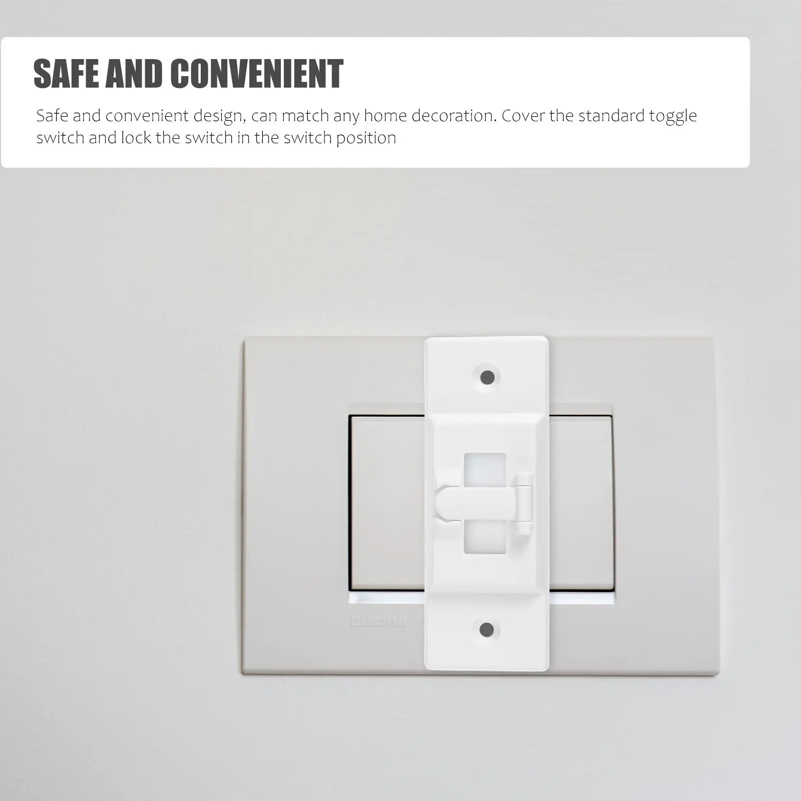 2 pcs Plastic Covers Safety Lock For Kids Wall With 4 Screws White Standard Toggle Cover Living Room Safe