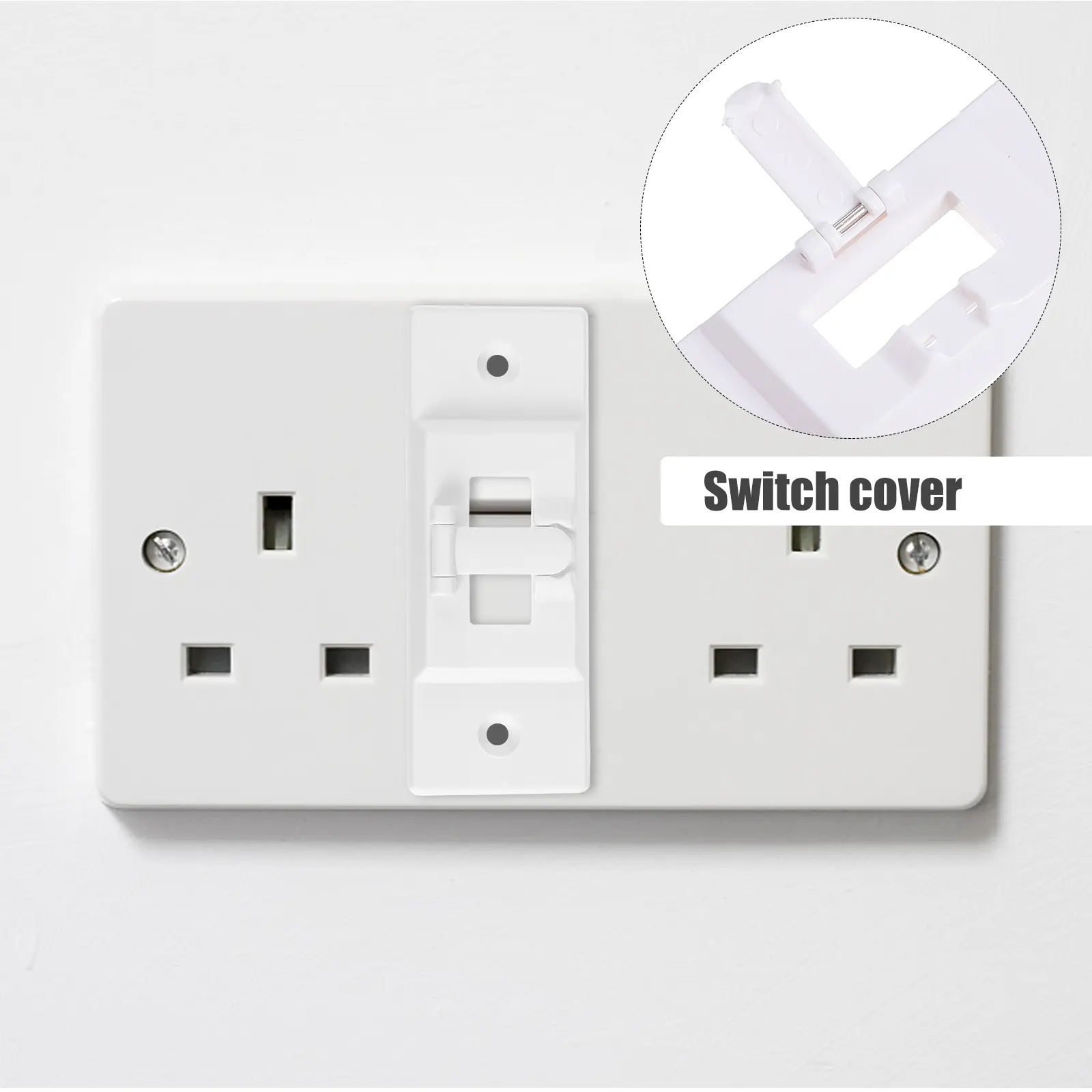 2 pcs Plastic Covers Safety Lock For Kids Wall With 4 Screws White Standard Toggle Cover Living Room Safe