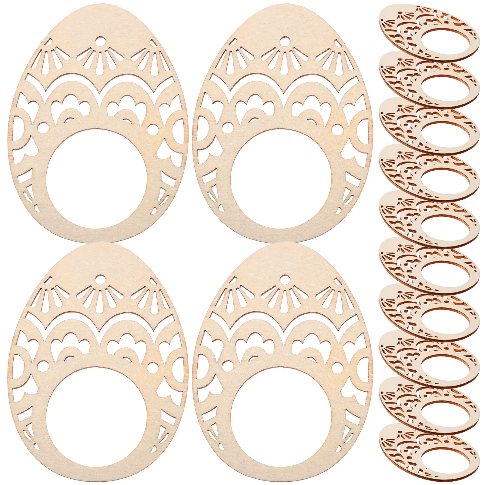 20pcs Wooden Rings Smooth Sturdy Surface Exquisite Holders For Wedding Easter Holiday Party Home Restaurant Banquet Table