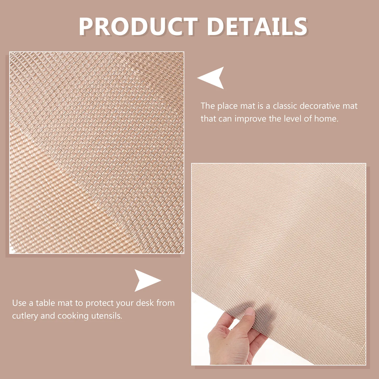 4pcs Western Style Decorative Place Mat Set Washable Mats Heat Resistant Placemats For Dining Decoration Household Kitchen Table