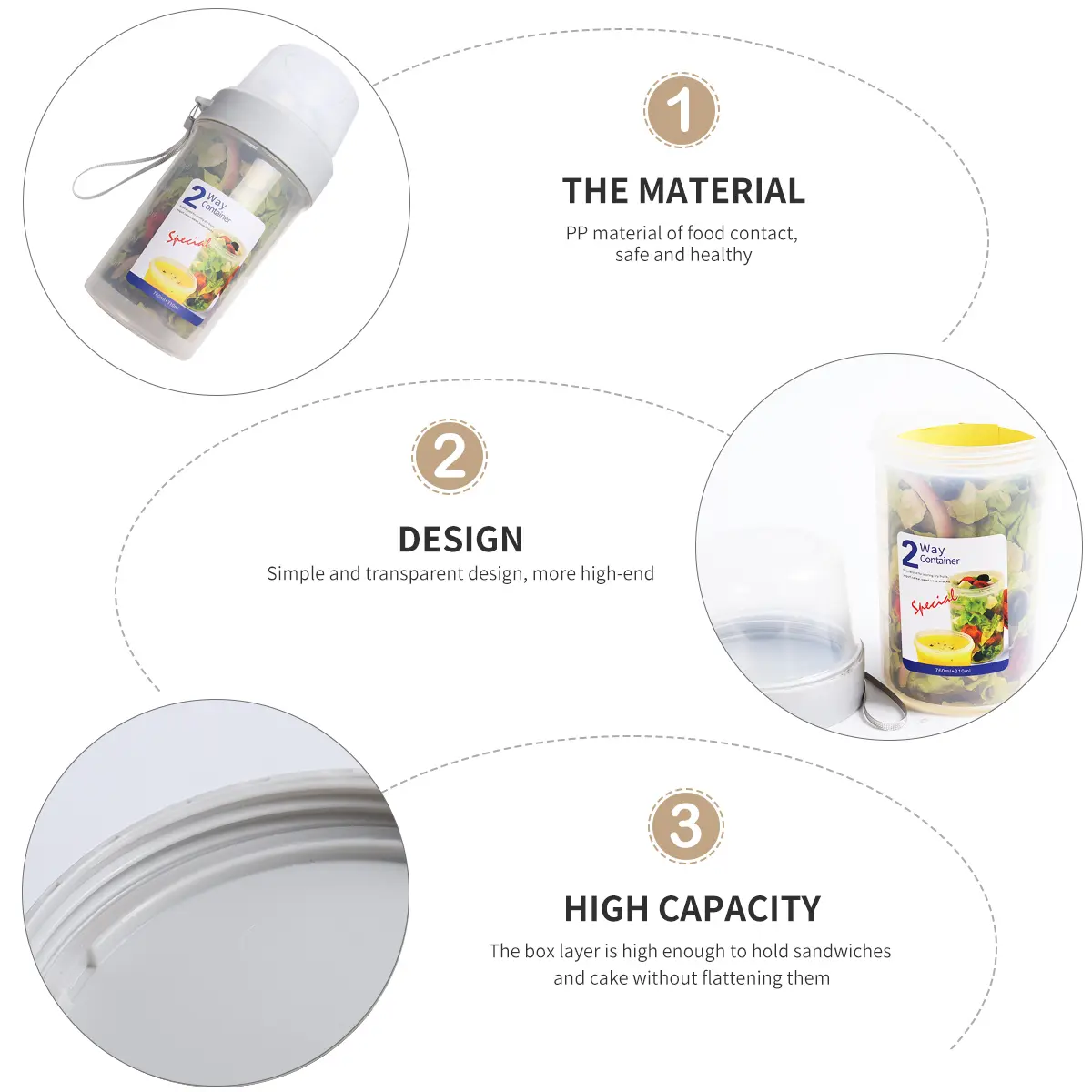 310+760Ml Double Layer Heat Preservation Lunch Box Food Grade Microwave Safe Thermal Lunch Container Large Capacity