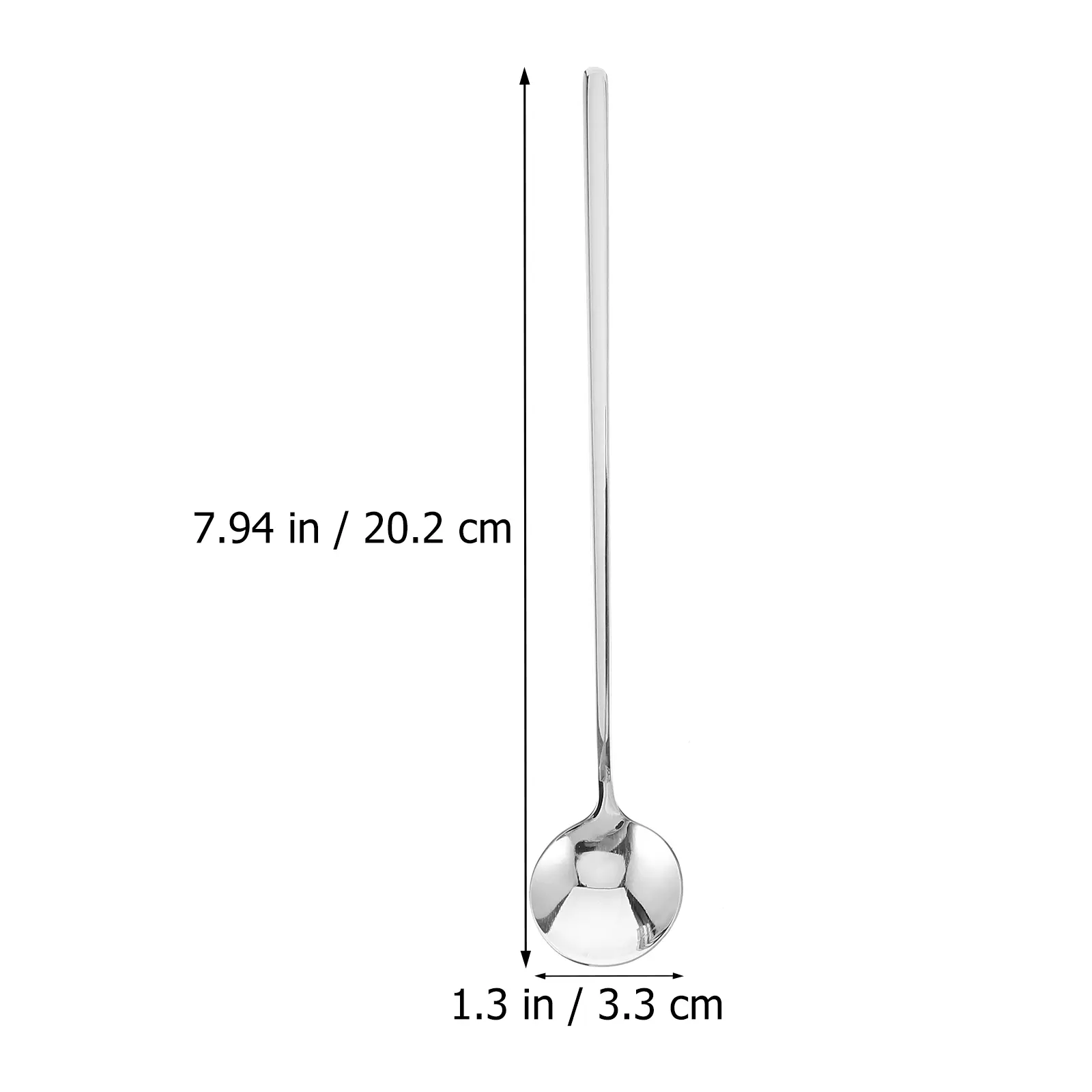 5 pcs Stainless Steel Ice Thick Handle Dessert Coffee Cake Spoon Eco-Friendly Long Round Spoon For Home Gift Use