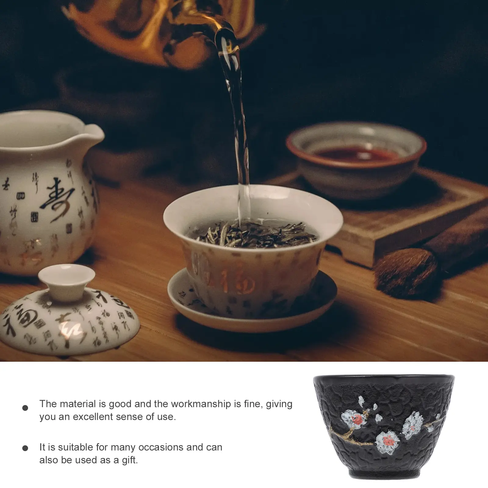 Japanese Style Cast Iron Cups Multi Set Retro Kung Fu Teaware Creative Decorative Tea Cup For Home Tea House Restaurant
