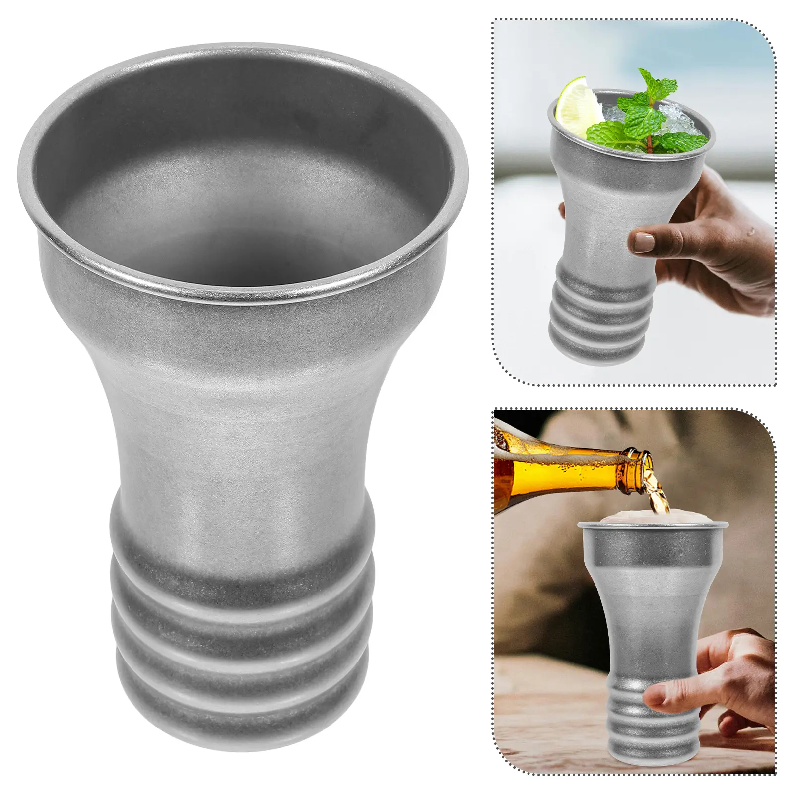 Stainless Steel Camping Cup Portable Water Drink Beer Juice Mug Rust-Proof Lightweight Stackable Outdoor Picnic Travel