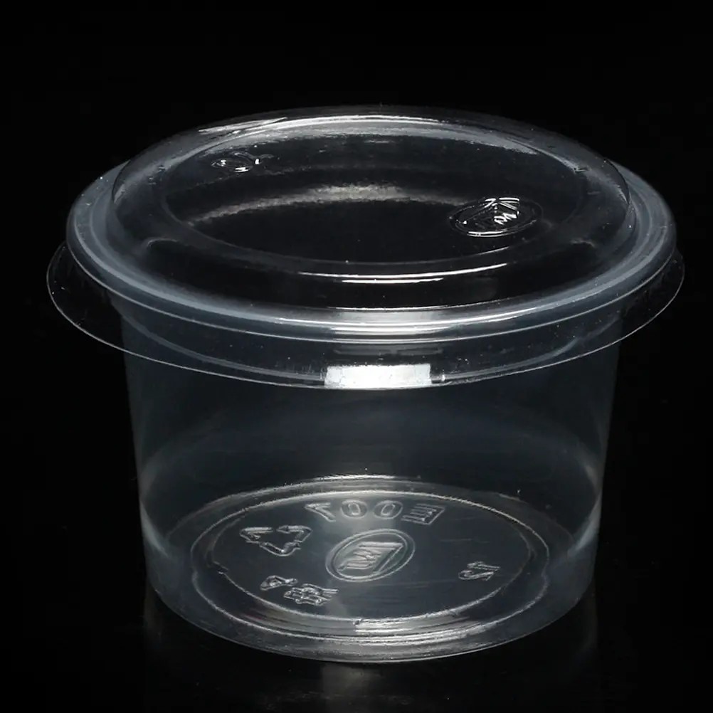 100pcs Jelly Cups Plastic Dessert Portion Reusable Hard Transparent BPA Free Lids Anti Leak Safe Strong Containers Snack Food
