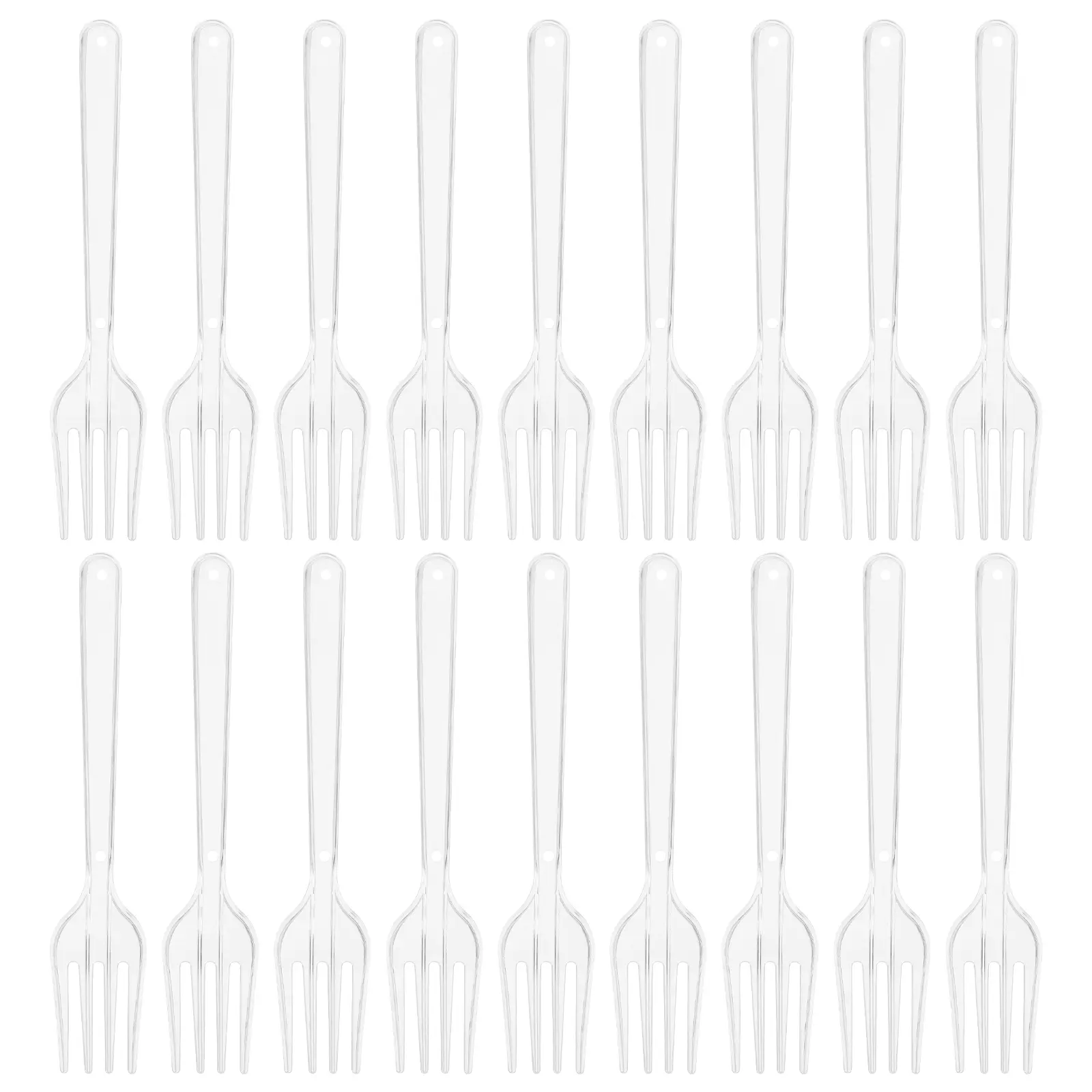 100pcs Transparent Forks Disposable Plastic Utensils Party Dinner Tools Kitchen Dining Accessories Salad Tableware